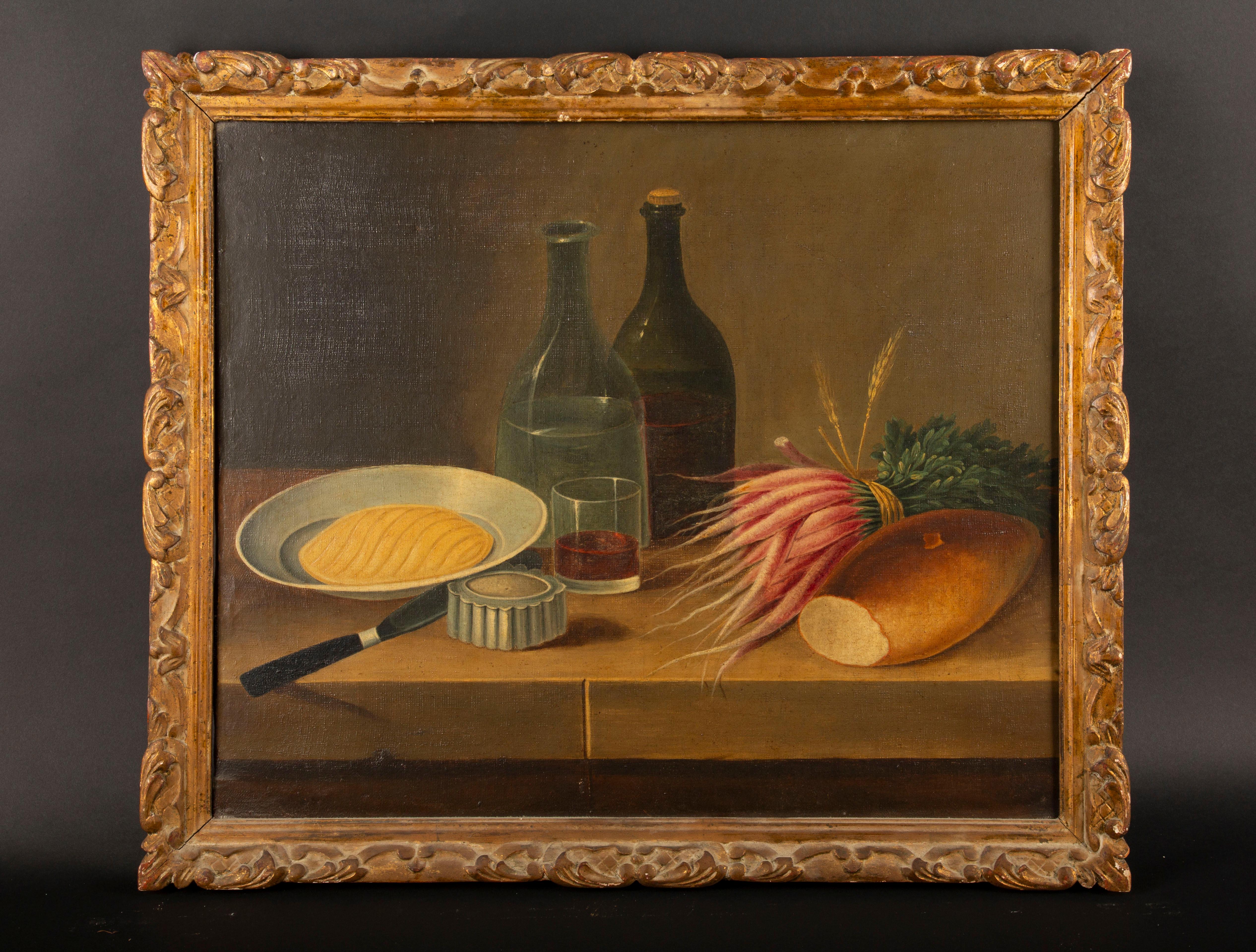French Pair of Early 20th C Still Life Painting Oil on canvas