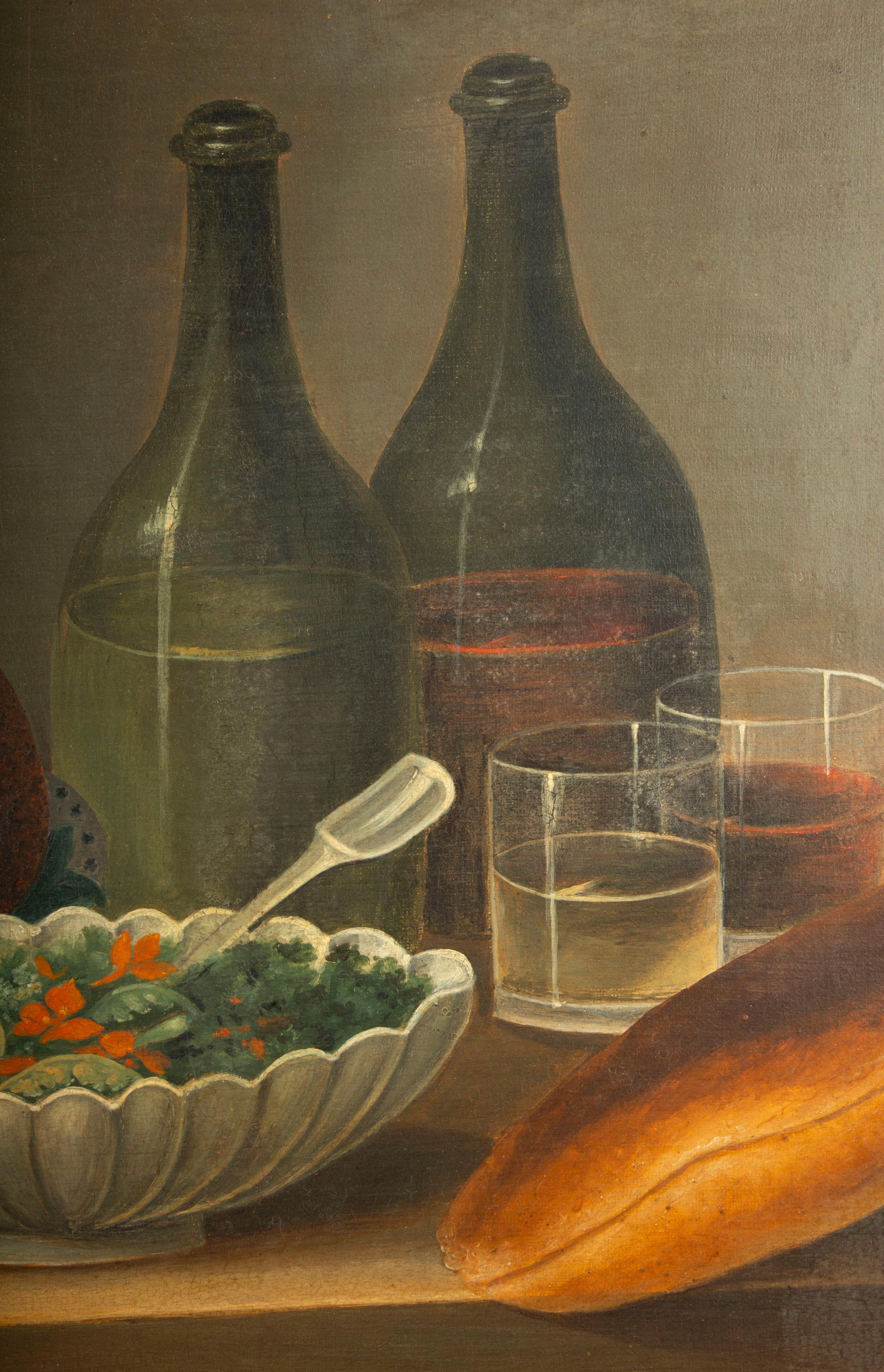Canvas Pair of Early 20th C Still Life Painting Oil on canvas