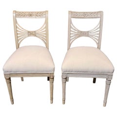 Pair of Early 20th c. Swedish Painted Side Chairs