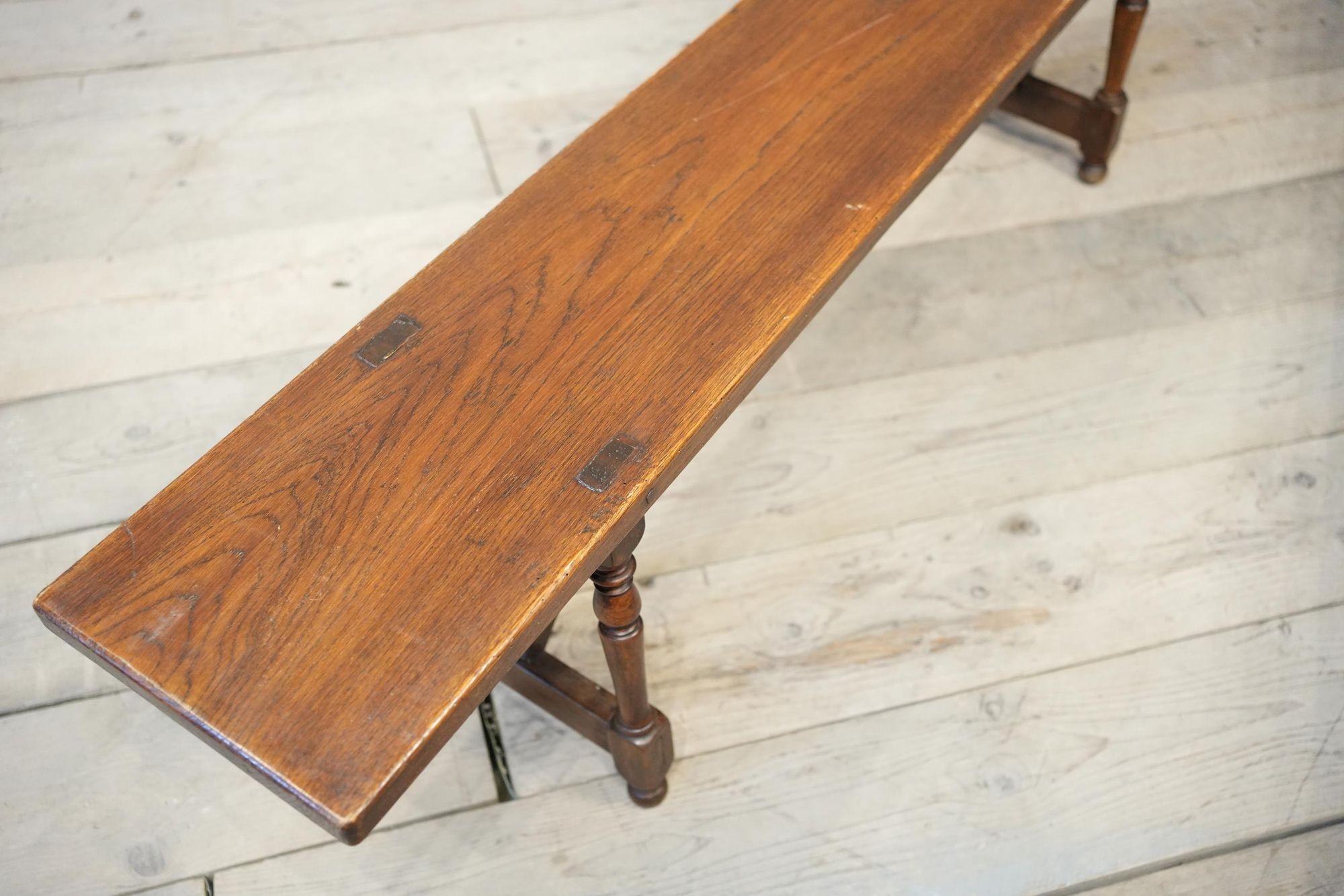 Pair of early 20th century 3m long Oak benches 6