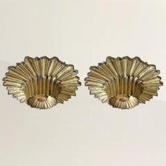 Pair of Early 20th Century American Art Deco Brass Flush-Mount Fixtures