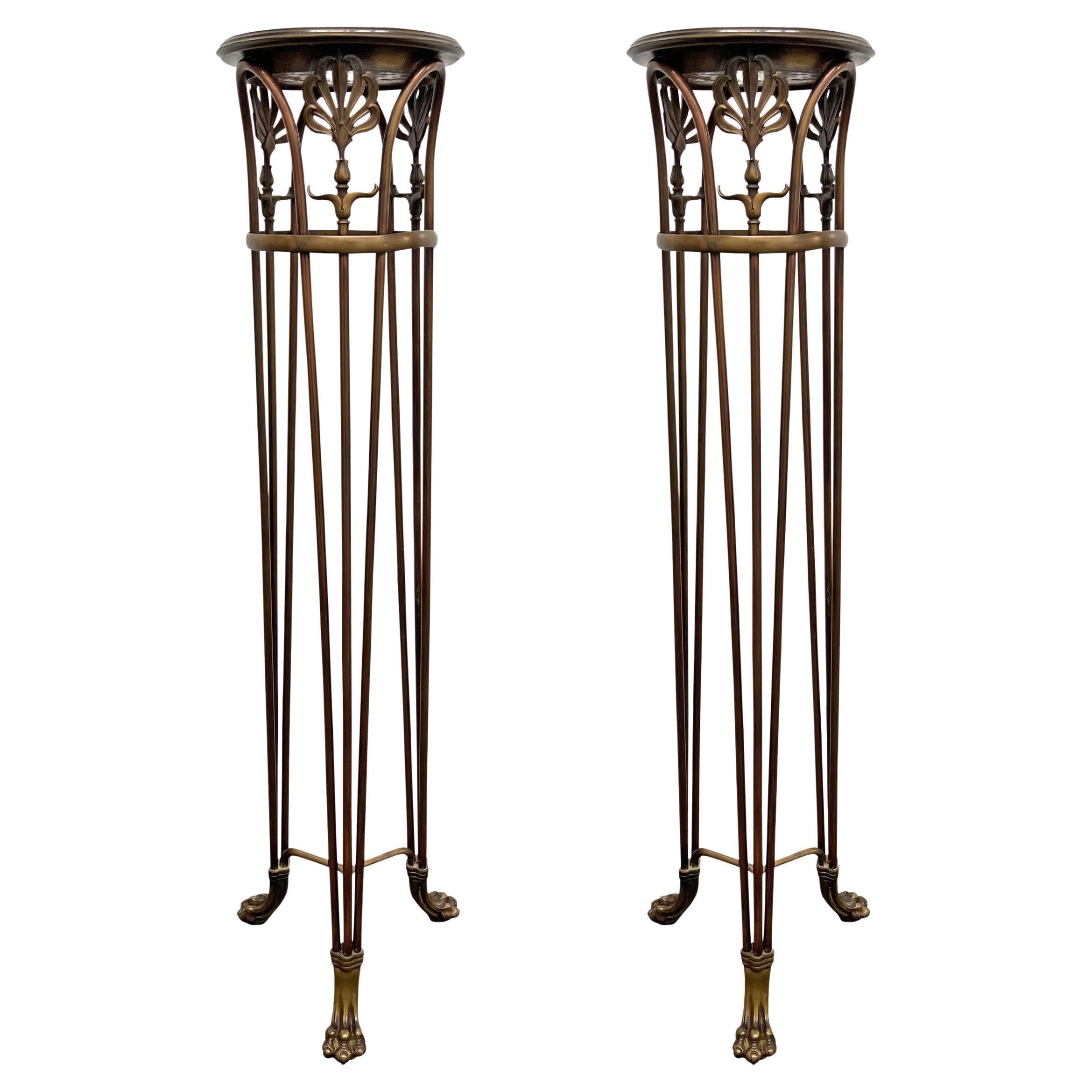 Pair of Early 20th Century American Beaux-Arts Pedestals by Gorham For Sale