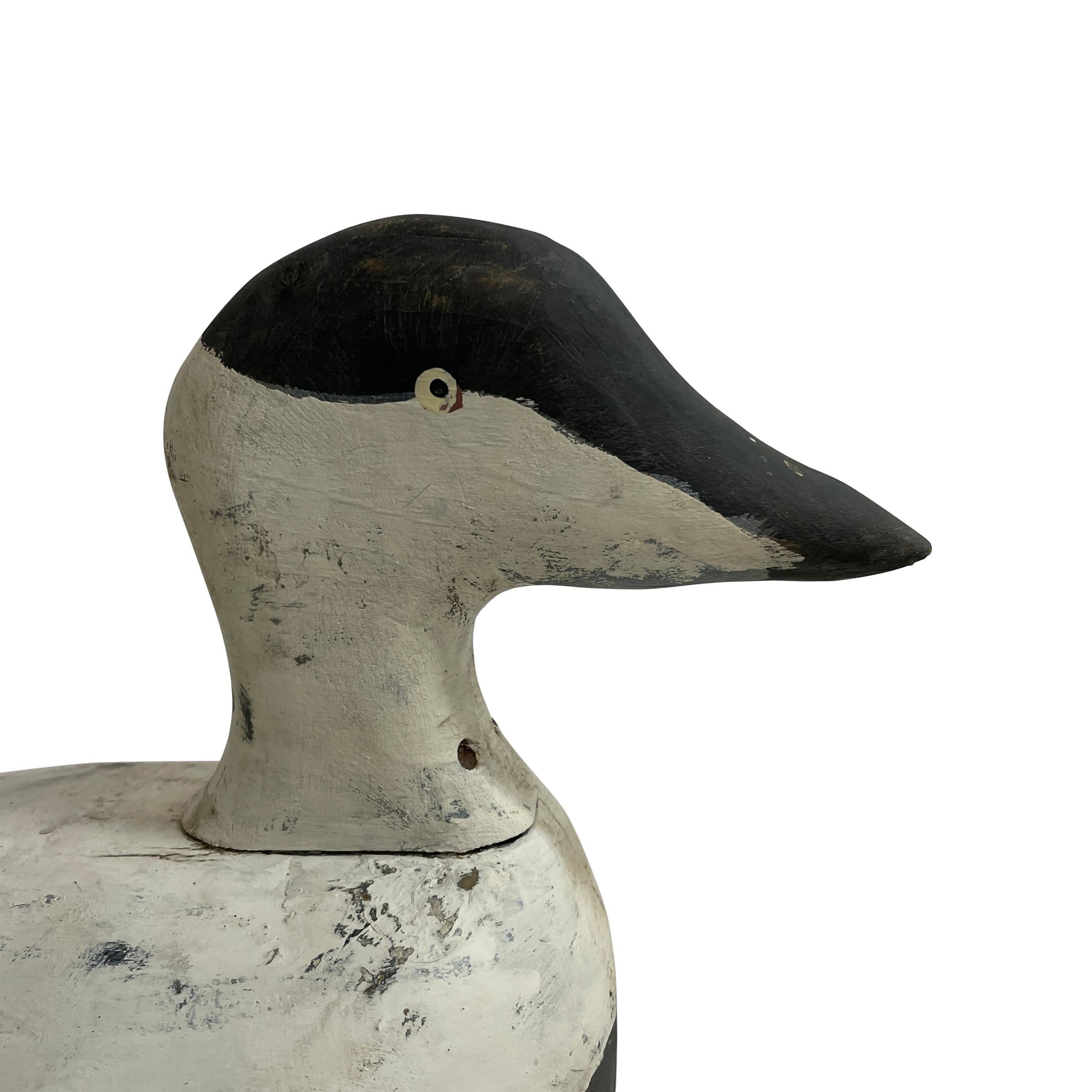 Hand-Carved Pair of Early 20th Century American Eider Duck Decoys