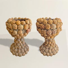 Pair of Early 20th Century American Folk Art Geode Planters