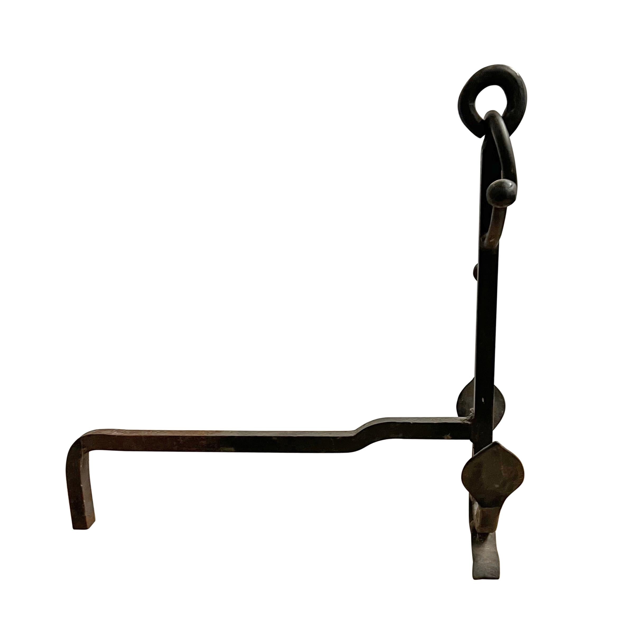 Pair of Early 20th Century American Iron Anchor Andirons 3