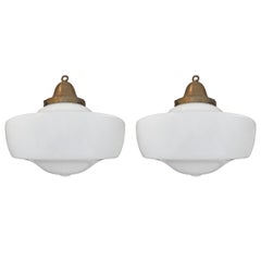 Used Pair of Early 20th Century American Schoolhouse Fixtures