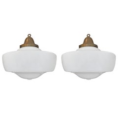 Pair of Early 20th Century American Schoolhouse Fixtures