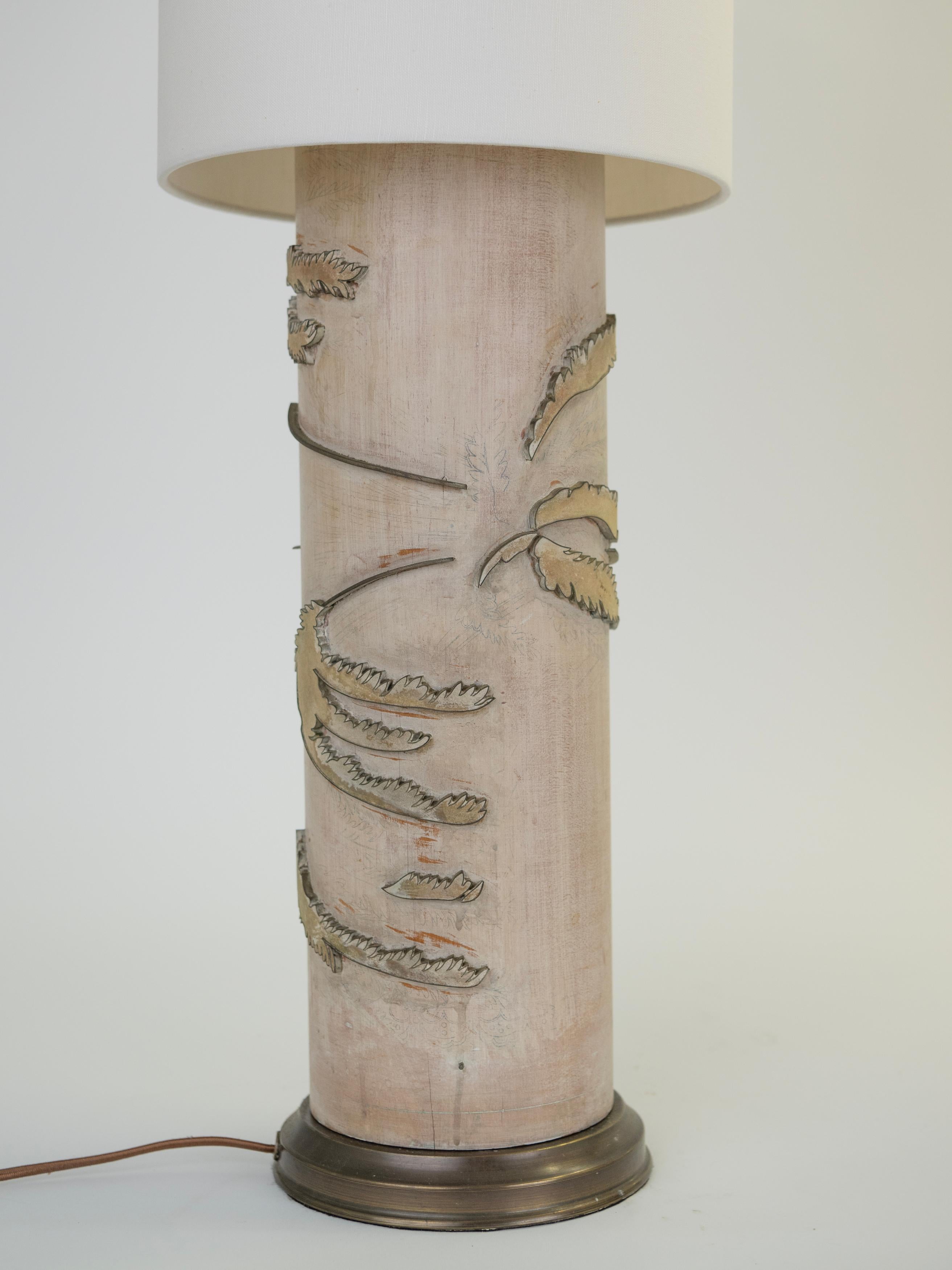 Paire de lampes de table en papier peint du début du 20e siècle Bon état - En vente à Wainscott, NY