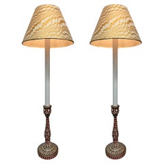 Pair of Early 20th Century Anglo-Indian Candlestick Lamps