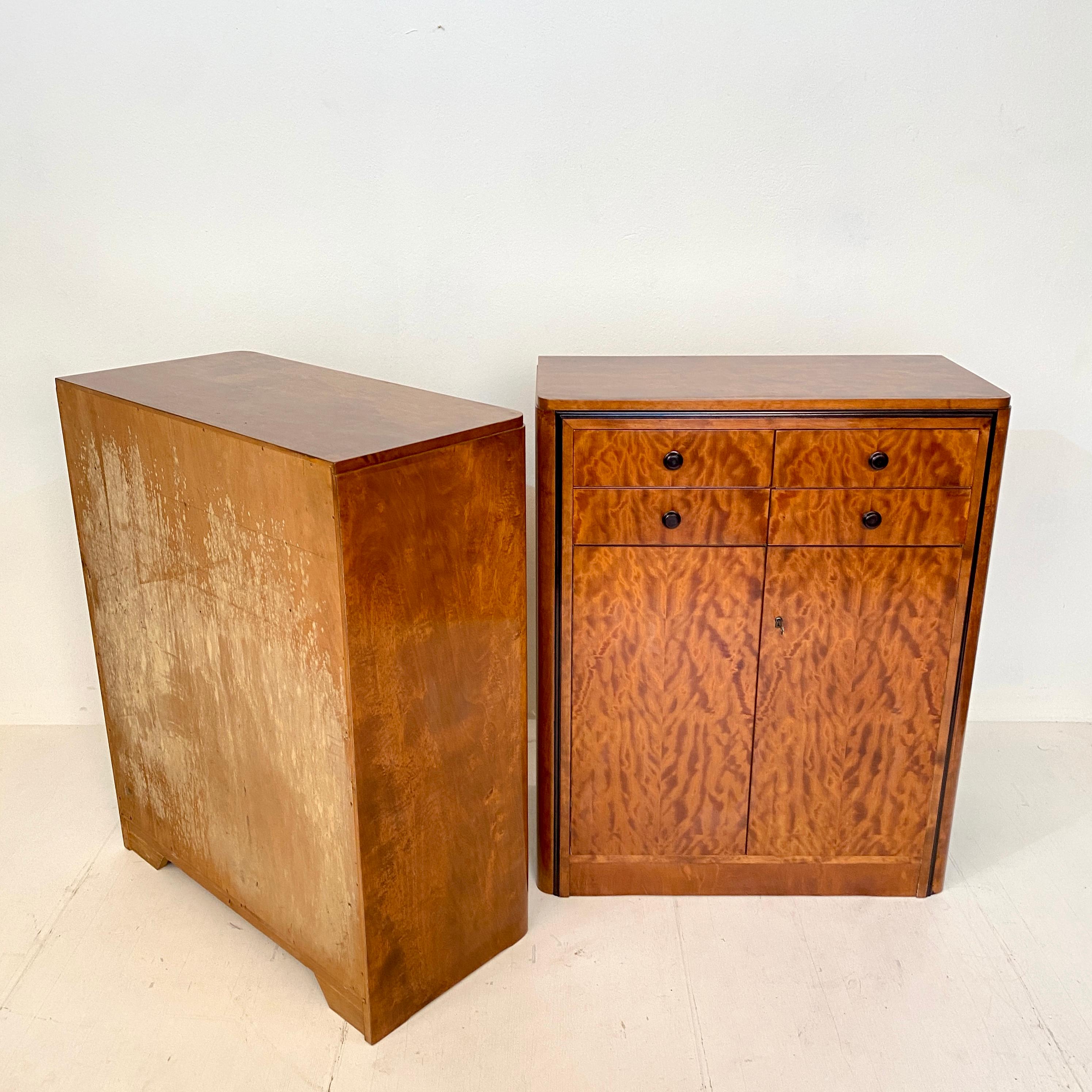 Pair of early 20th Century Art Deco Dresser Chest of Drawers in Mahogany 3