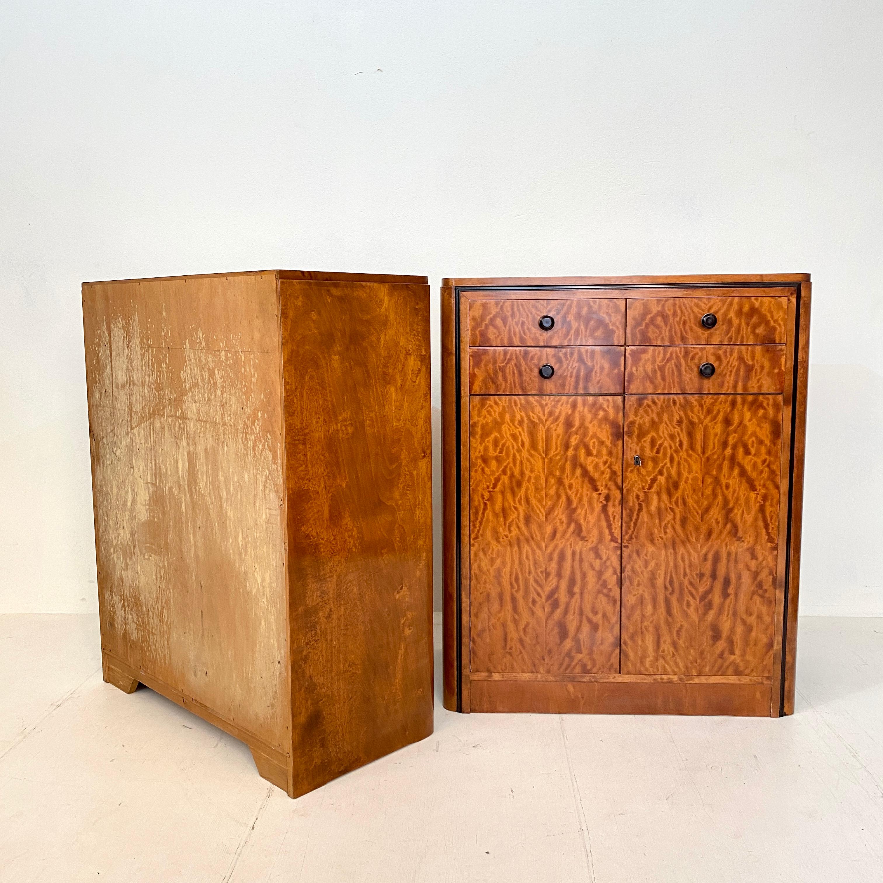 Pair of early 20th Century Art Deco Dresser Chest of Drawers in Mahogany 2