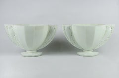 Pair of Early 20th Century Art Déco Opaline Vases with Parrot Handles, France