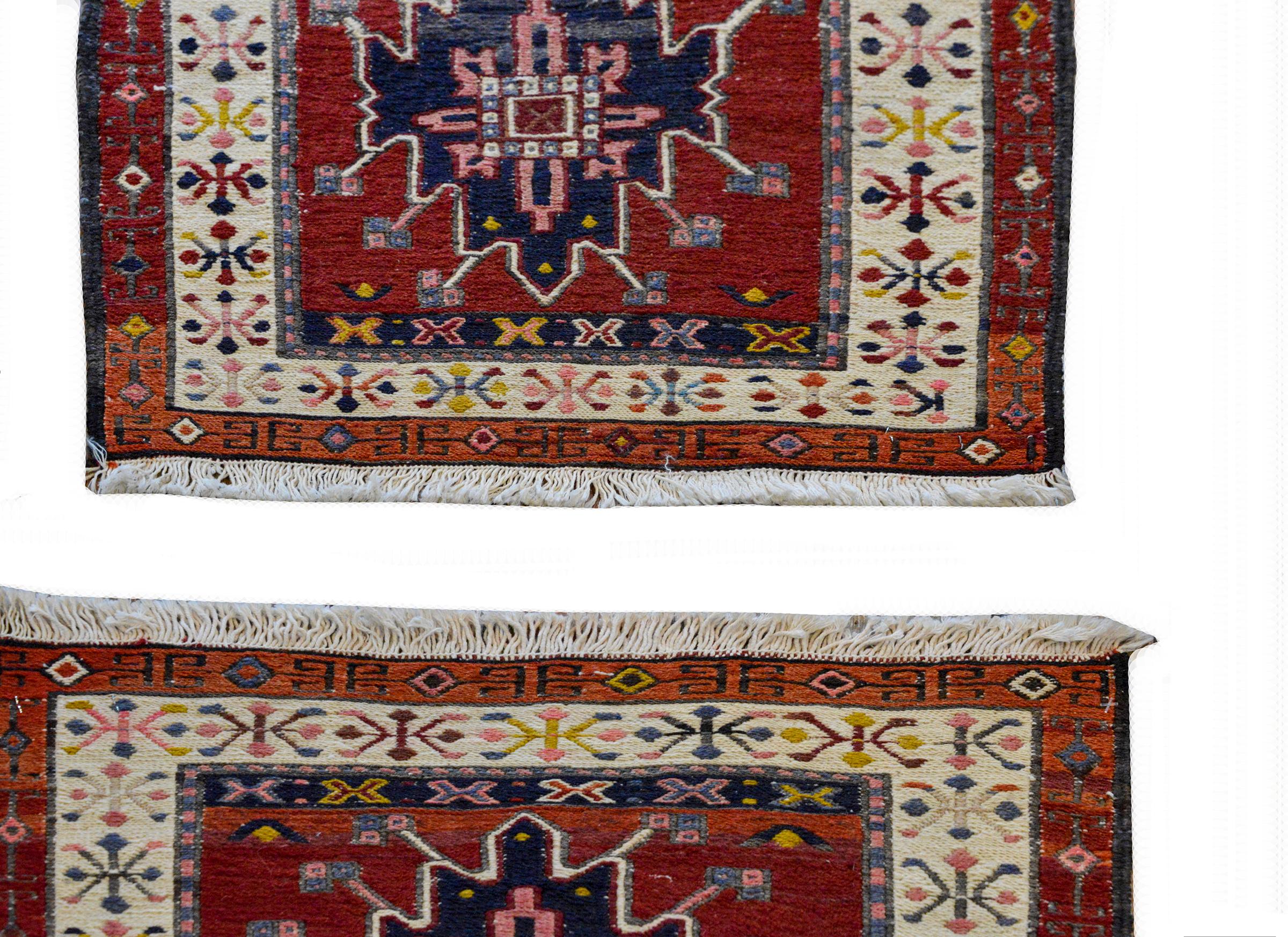 Tribal Pair of Early 20th Century Bakhtiari Bag Face Rugs For Sale