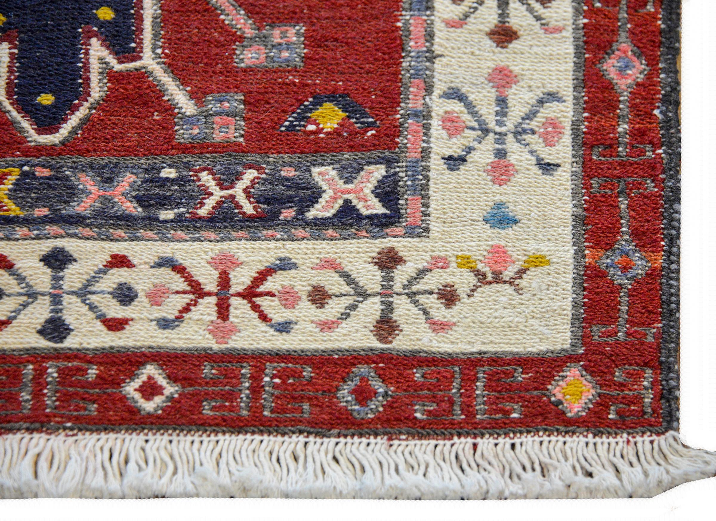 Wool Pair of Early 20th Century Bakhtiari Bag Face Rugs For Sale