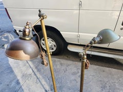 Pair of Early 20th Century Brass Adjustable Pharmacy Lamps C1920 Sold Separately