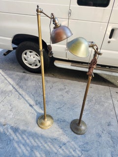 Pair of Early 20th Century Brass Adjustable Pharmacy Lamps C1920 Sold Separately