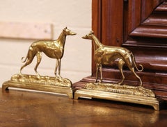 Pair of Early 20th-Century Brass Greyhound Waterloo Cup Winners Sculptures