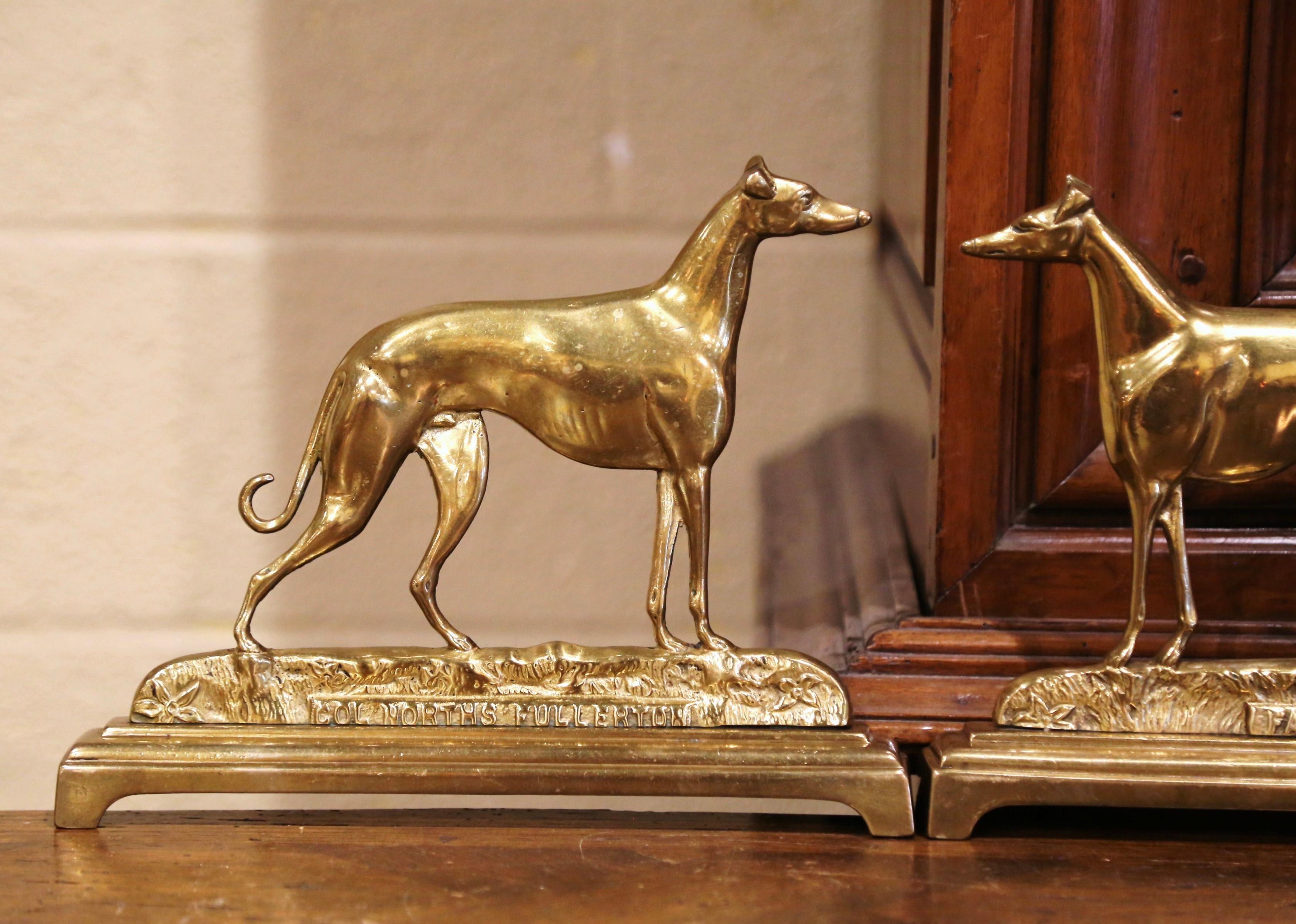 brass greyhound statue