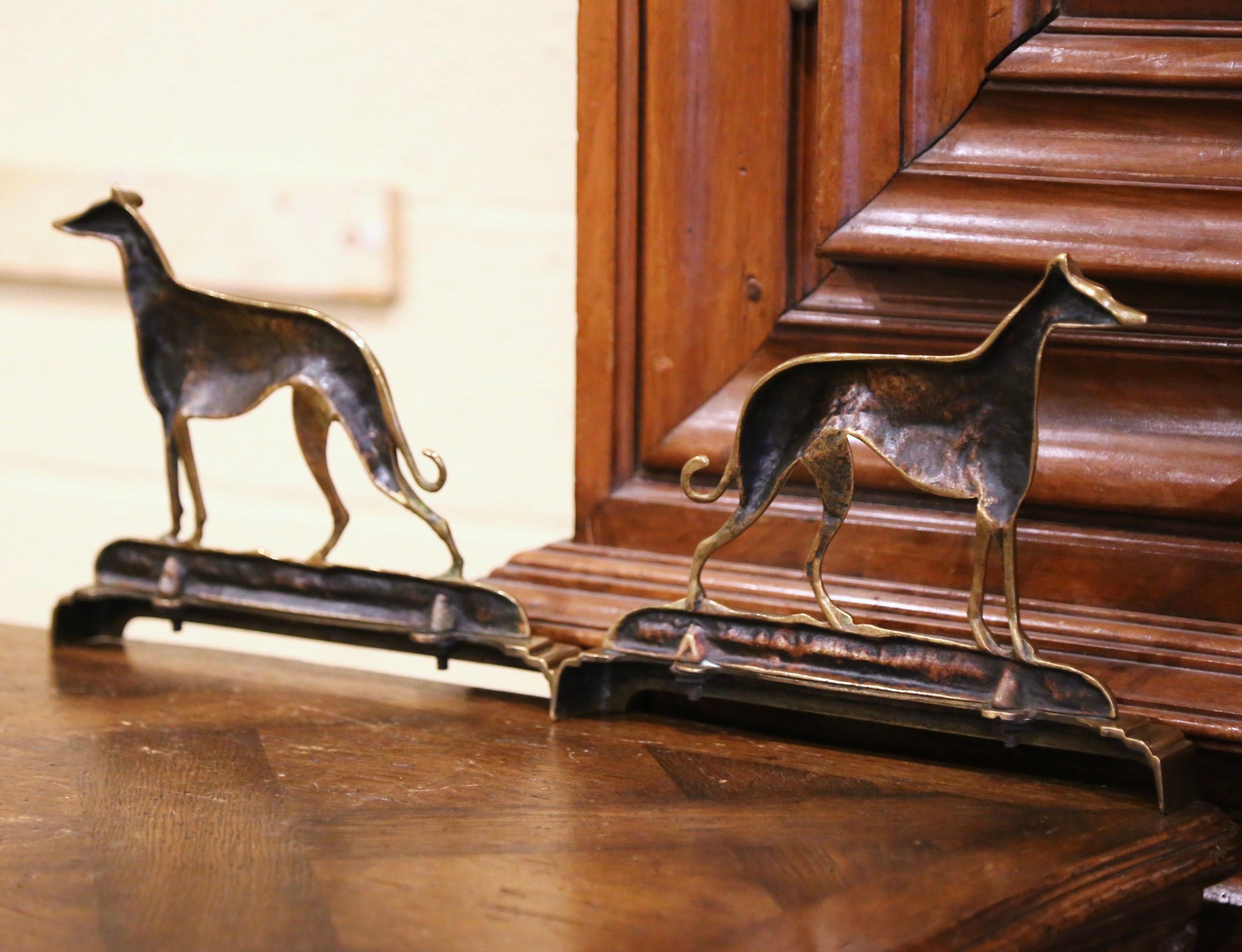 20th Century Pair of Early 20th-Century Brass Greyhound Waterloo Cup Winners Sculptures For Sale