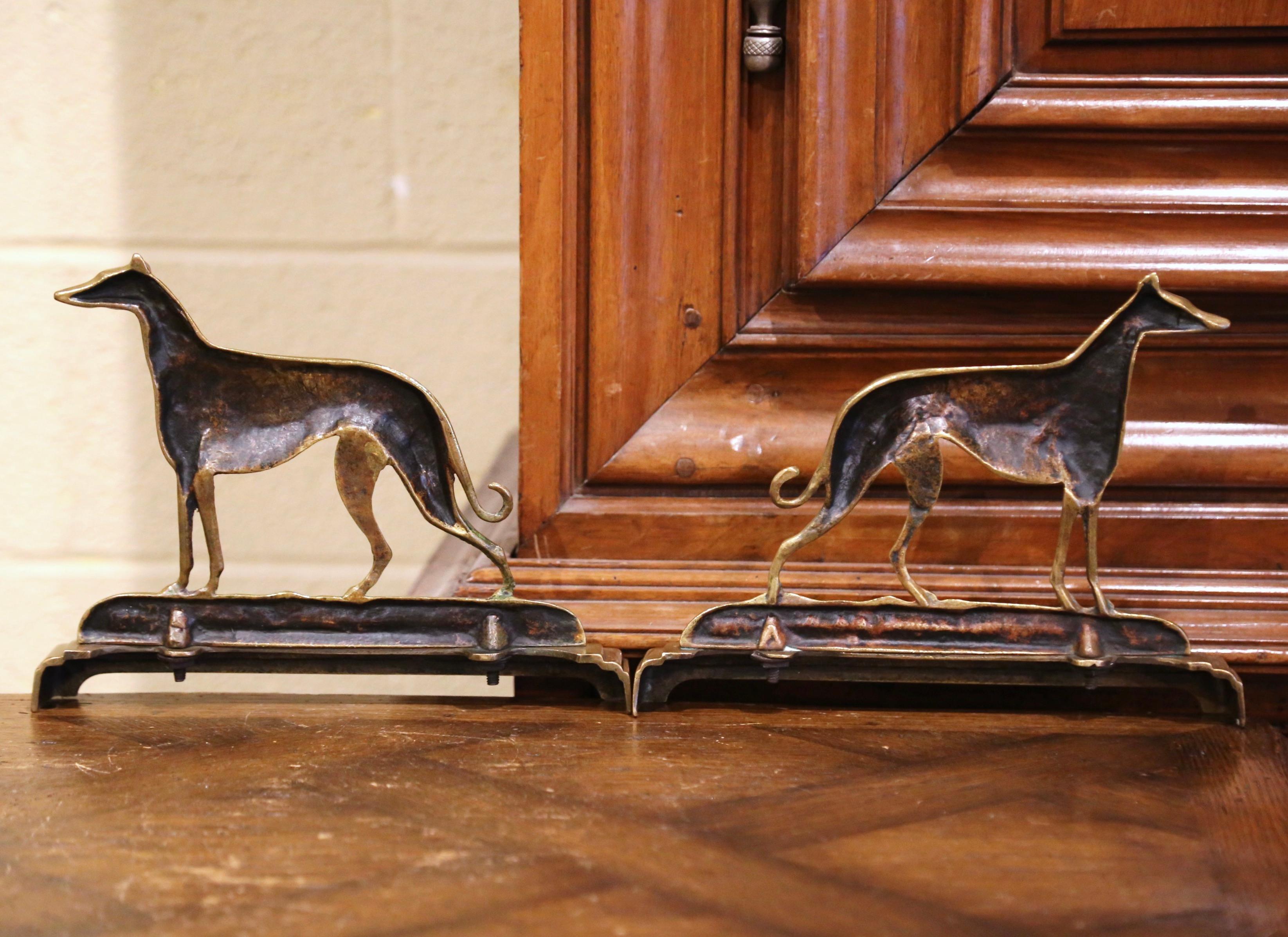 Pair of Early 20th-Century Brass Greyhound Waterloo Cup Winners Sculptures For Sale 1