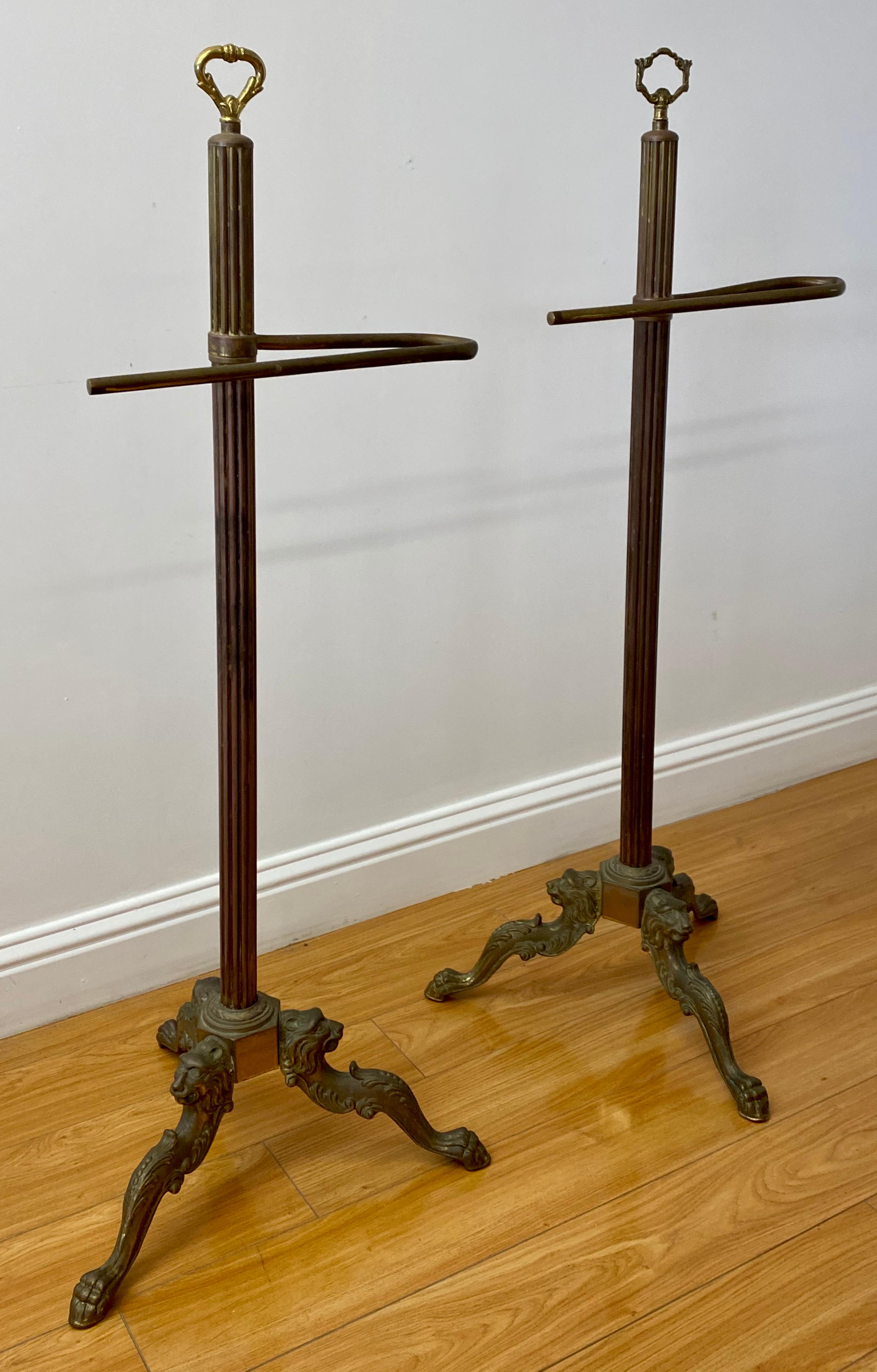 Pair of Early 20th Century Brass Towel Holders For Sale 3