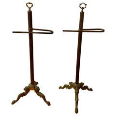 Antique Pair of Early 20th Century Brass Towel Holders