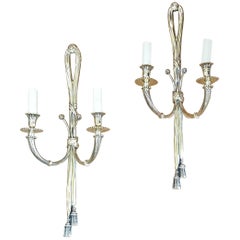 Pair of Early 20th Century Brass Twin Branch Wall Lights