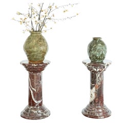 Pair of Early 20th Century Breche Basque Marble Pedestals