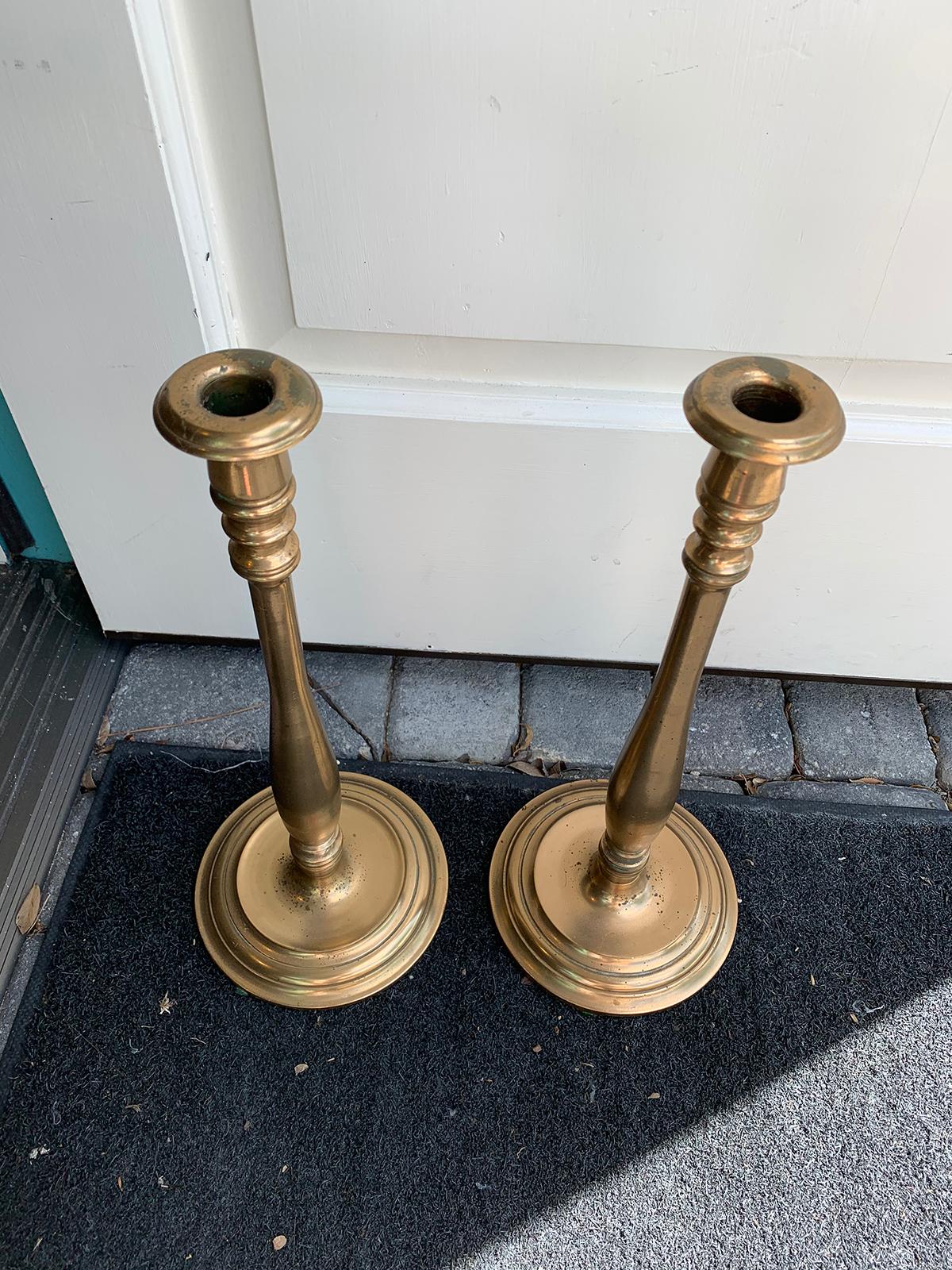 Pair of Early 20th Century Bronze Candlesticks 9