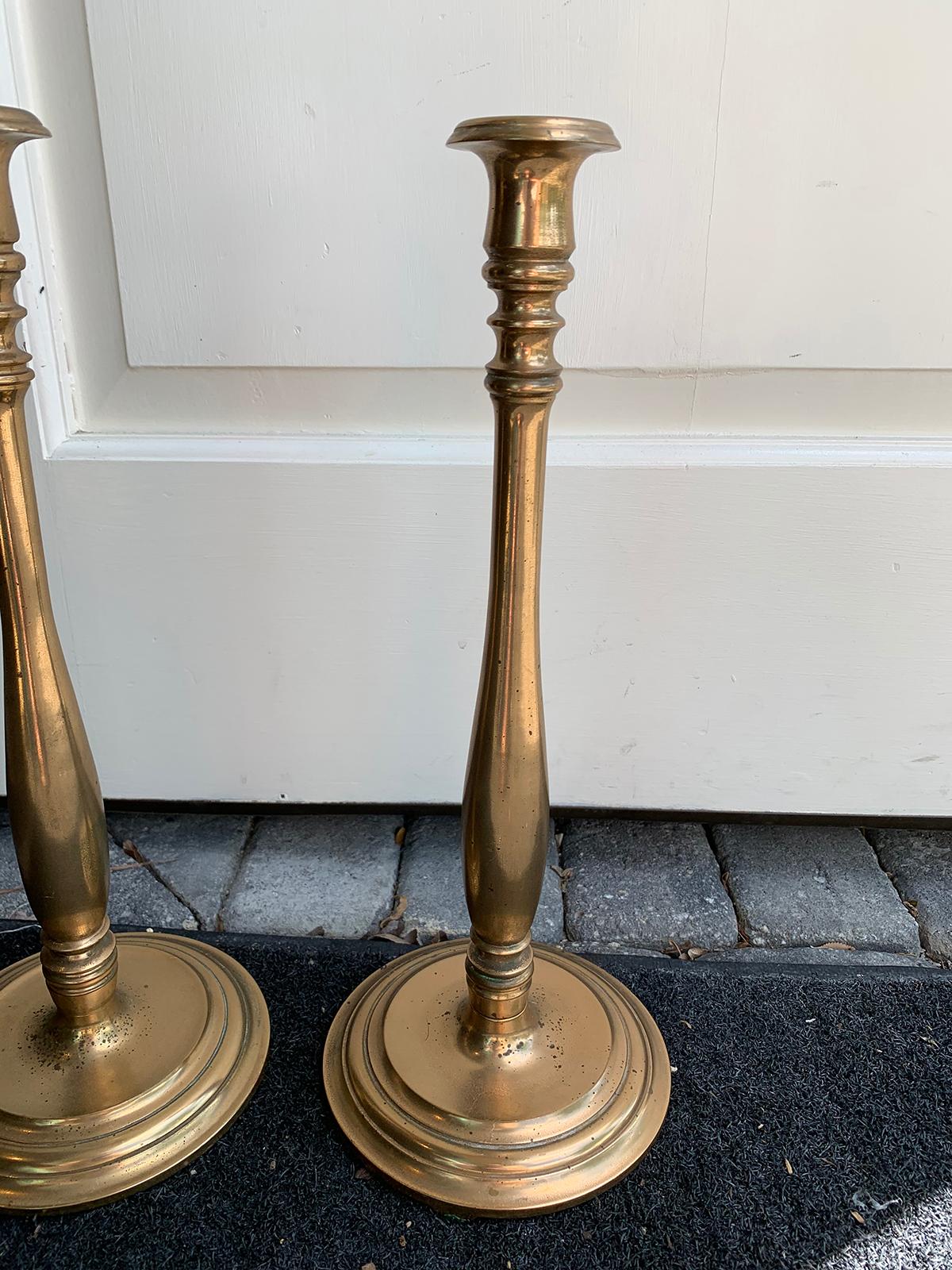 Pair of Early 20th Century Bronze Candlesticks 2