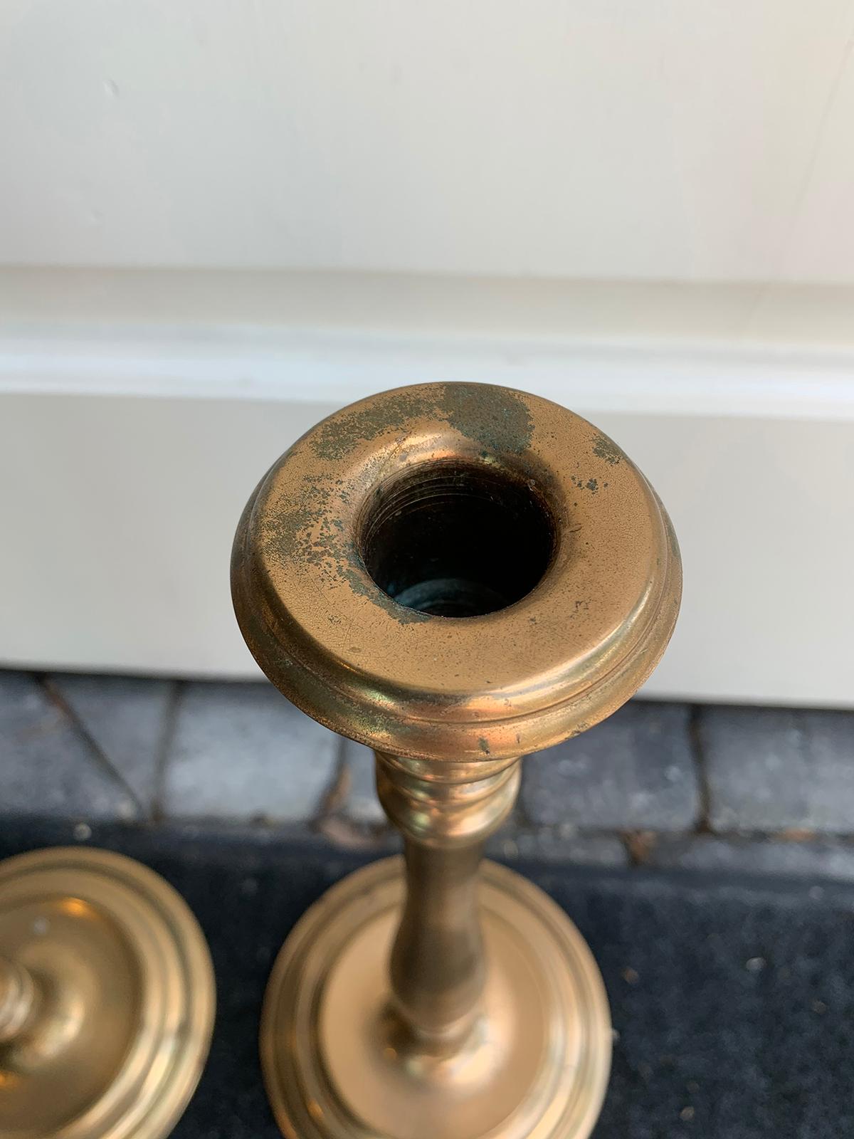 Pair of Early 20th Century Bronze Candlesticks 3