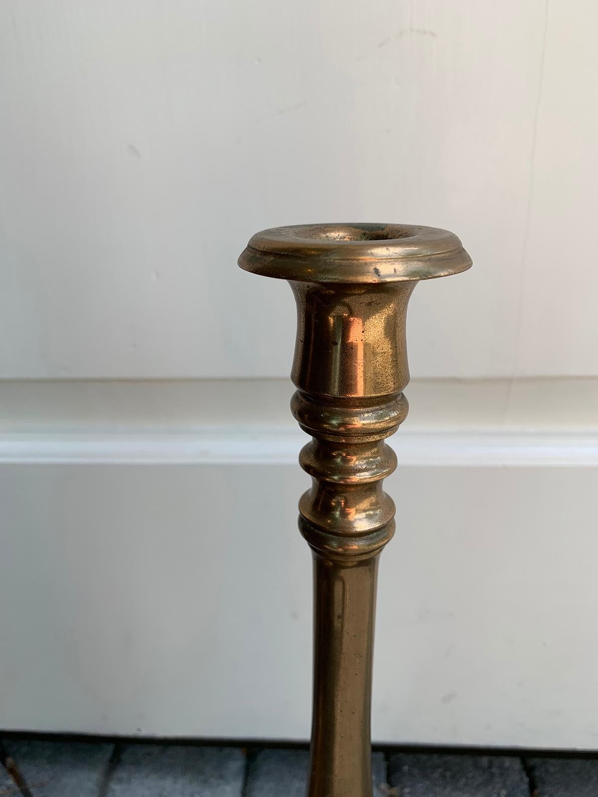 Pair of Early 20th Century Bronze Candlesticks 4