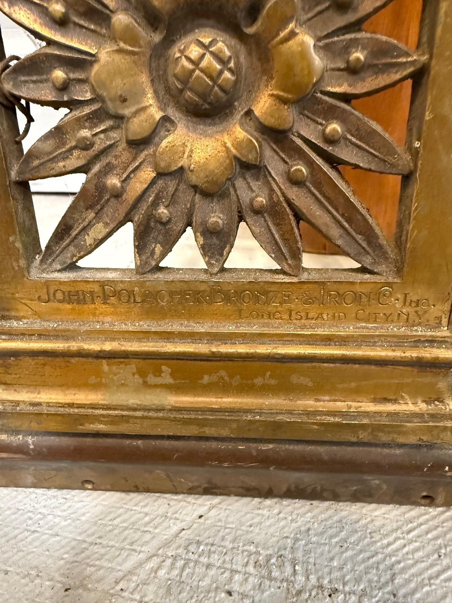 Pair of Early 20th Century Bronze Panels, Signed John Polachek Bronze & Iron Co. For Sale 15
