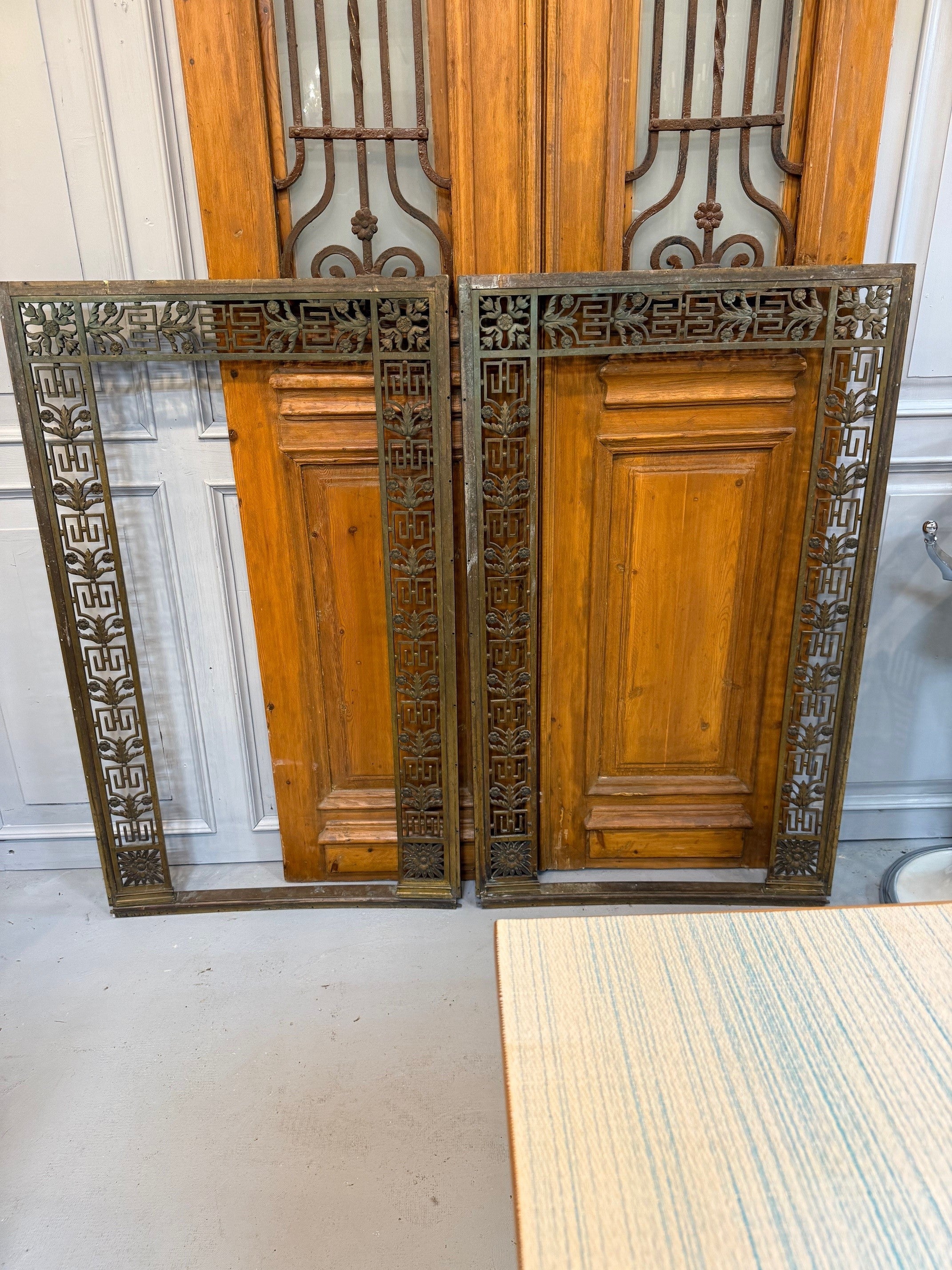 A Pair of Early 20th Century decorative bronze panels signed John Polachek Bronze & Iron Co. Inc. Long Island City NY. The John Polachek Bronze and Iron Company was founded in 1910 by John Polachek, a Hungarian immigrant. He started as a supervisor