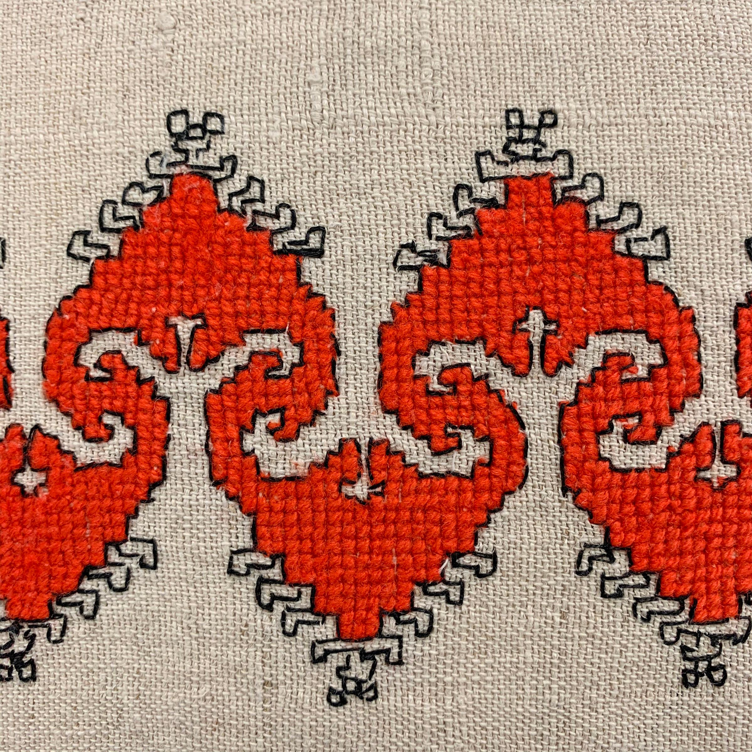 Pair of Early 20th Century Bulgarian Embroidered Pillows 2