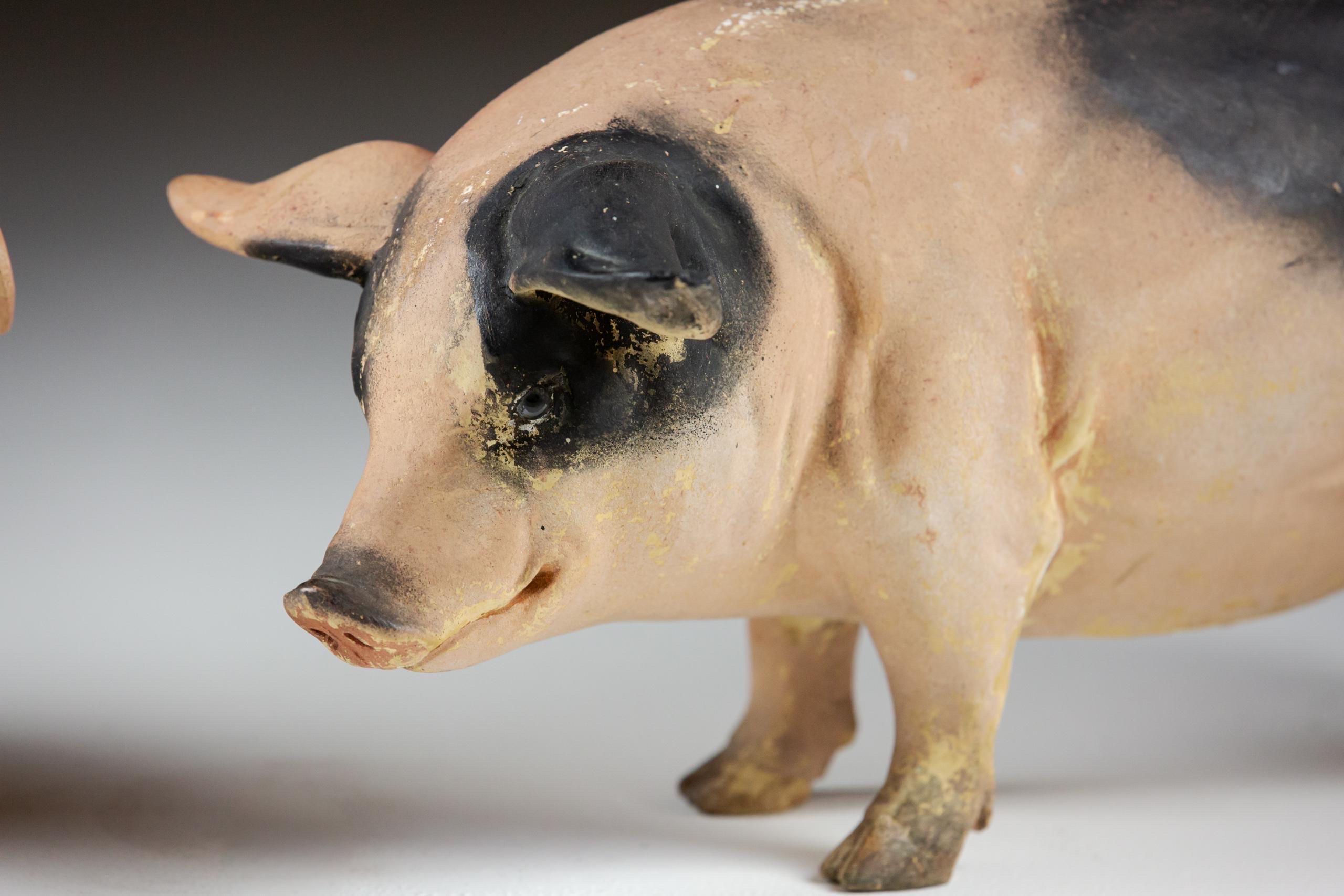 German Pair of Early 20th Century Butchers Display Pigs