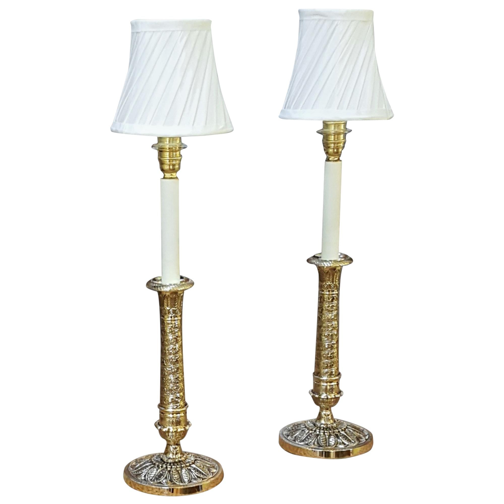 Pair of Early 20th Century Cast Brass Table Lights
