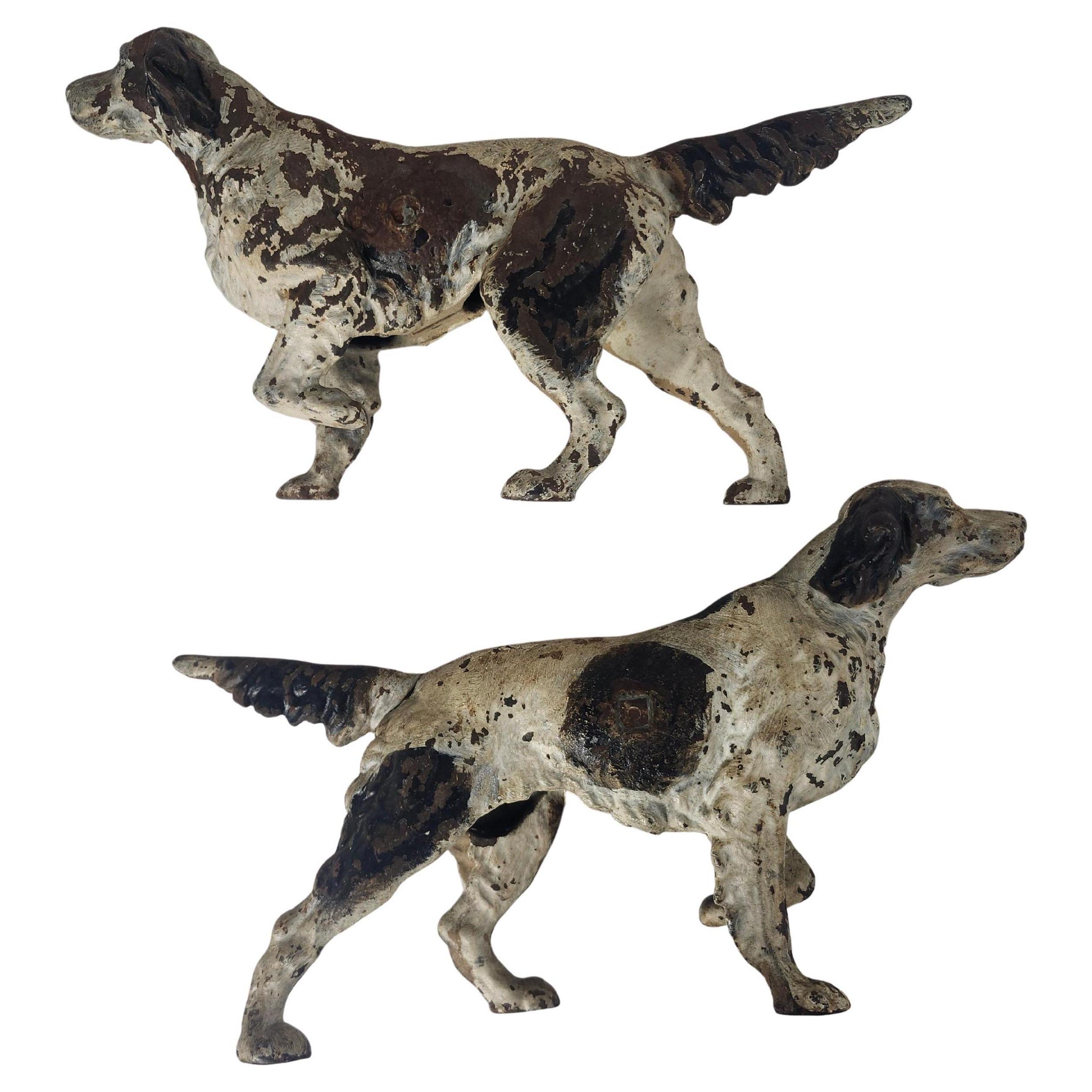 Pair Of Early 20th Century Cast Iron English Setters Hubley
