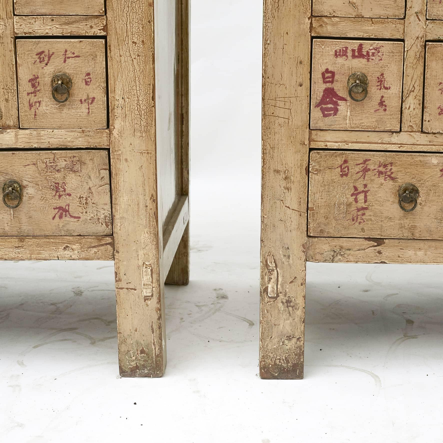 Pair of Early 20th Century Chinese Apothecary Medicine Chests For Sale 2