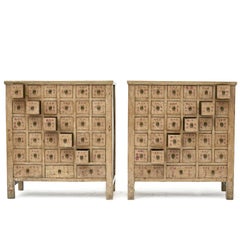 Pair of Yellow lacquered Apothecary Medicine Chests