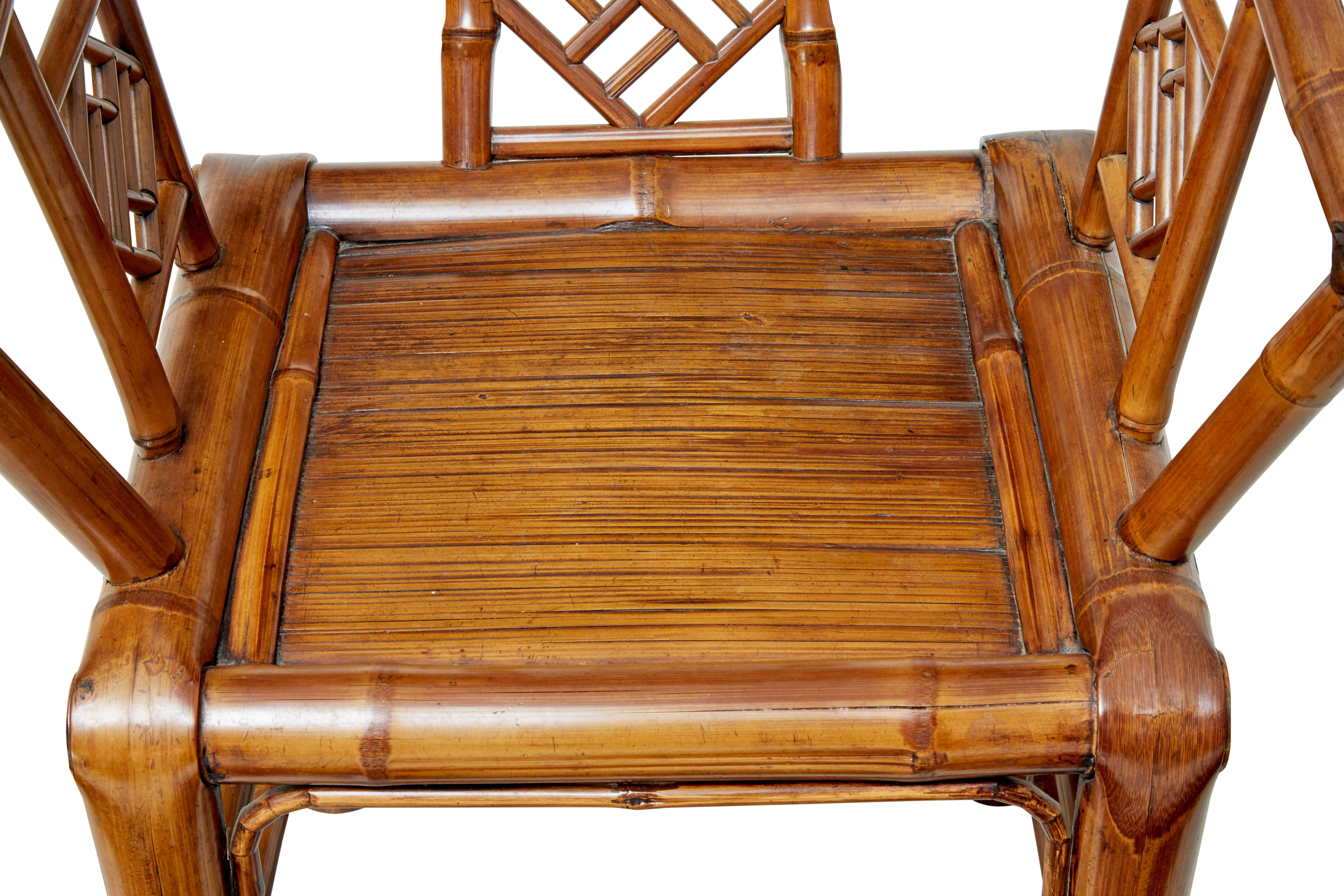 Pair of Early 20th Century Chinese Bamboo Armchairs In Good Condition In Debenham, Suffolk