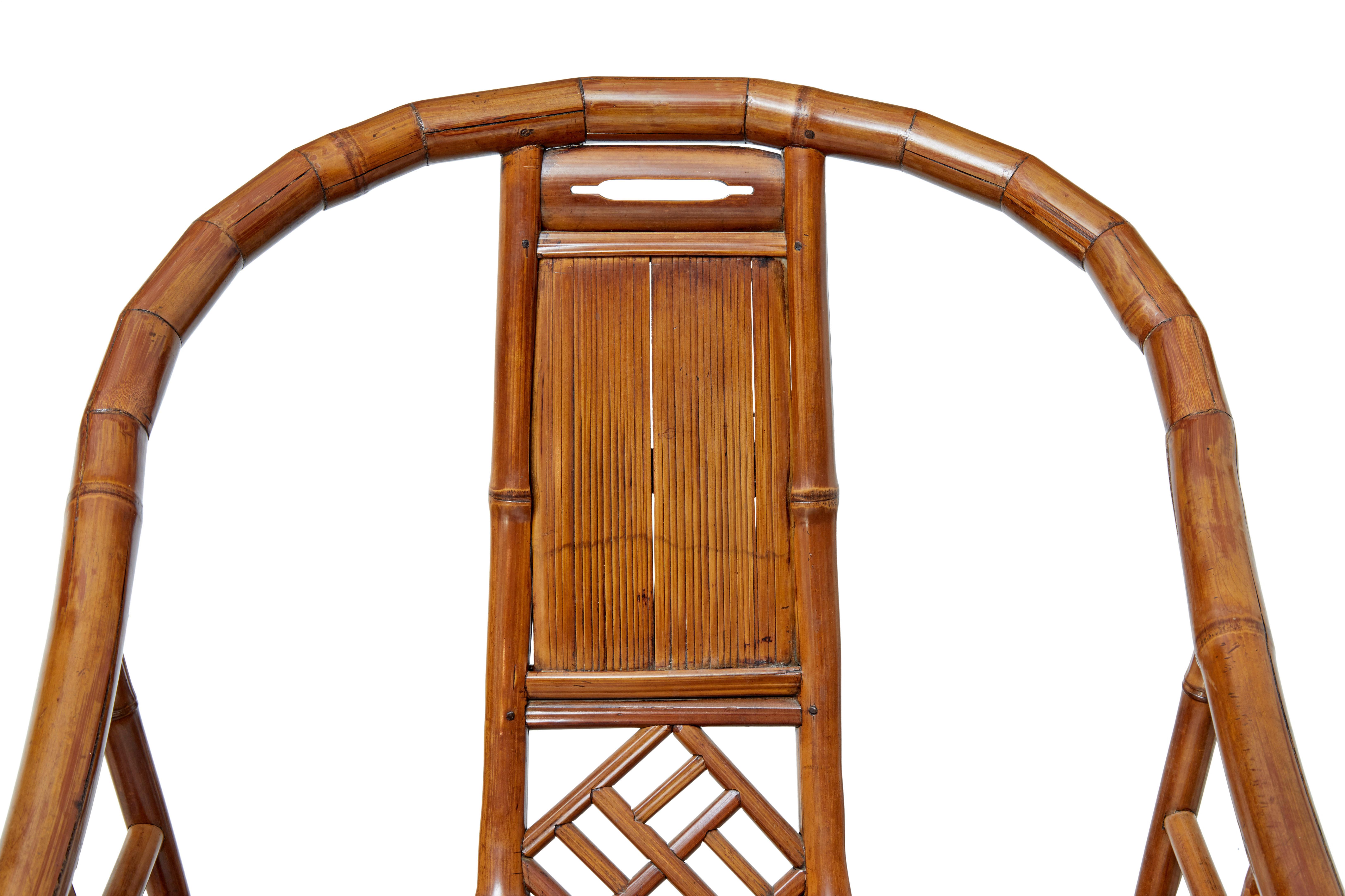 Pair of Early 20th Century Chinese Bamboo Armchairs 1