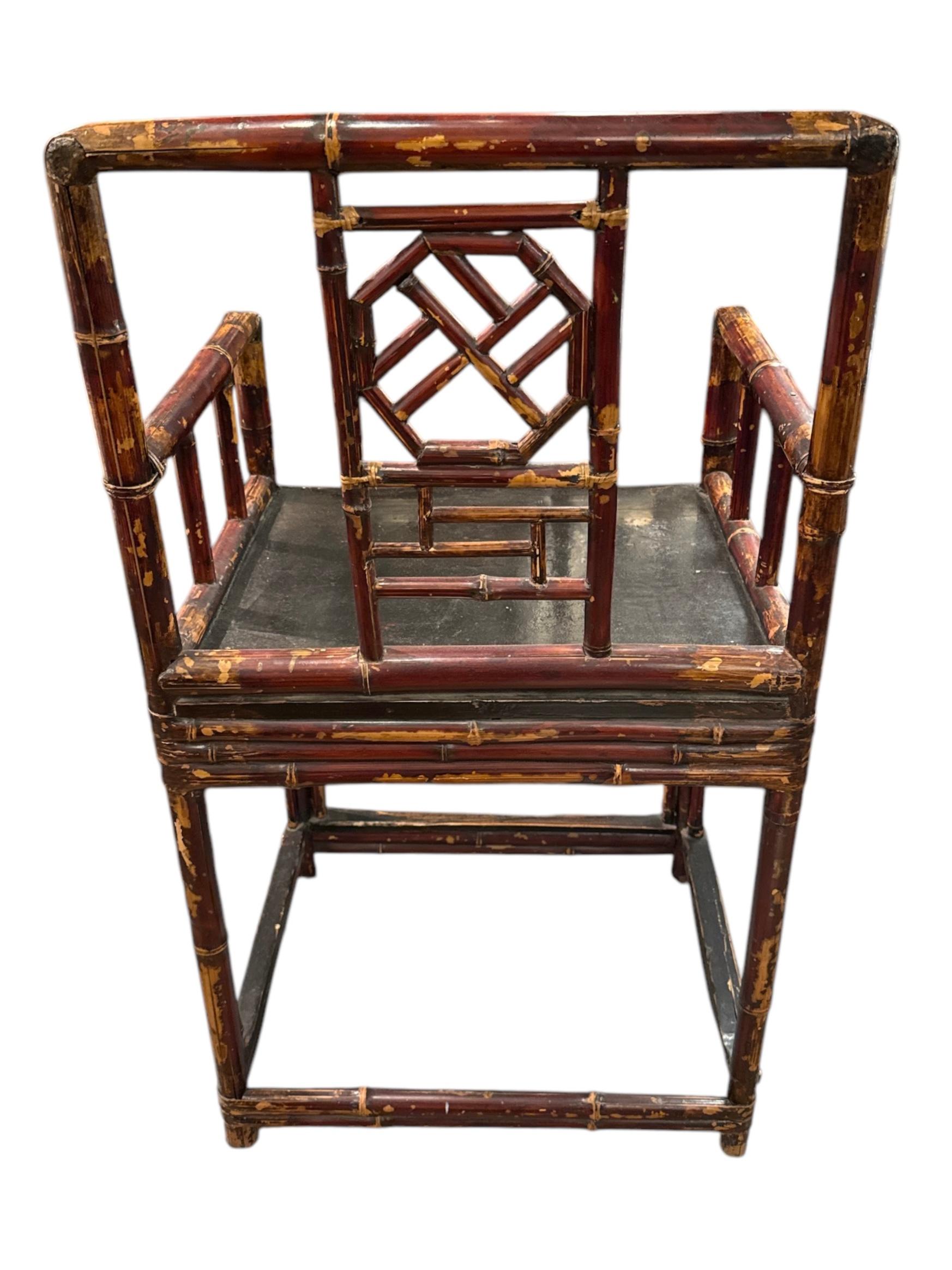 Pareja de sillas chinas de bambú de principios del siglo XX Chino en venta