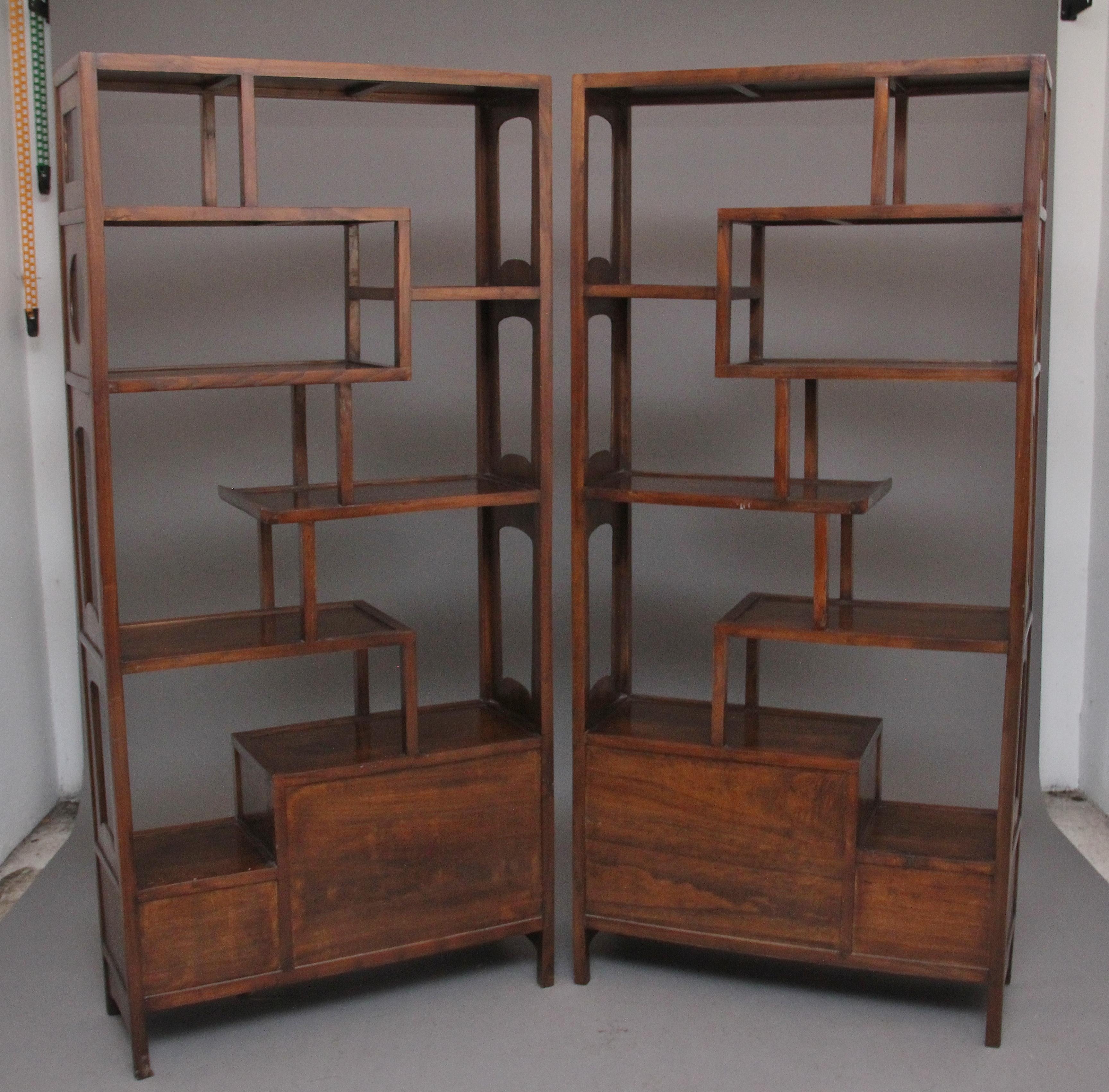 Pair of Early 20th Century Chinese Display Cabinets For Sale 7