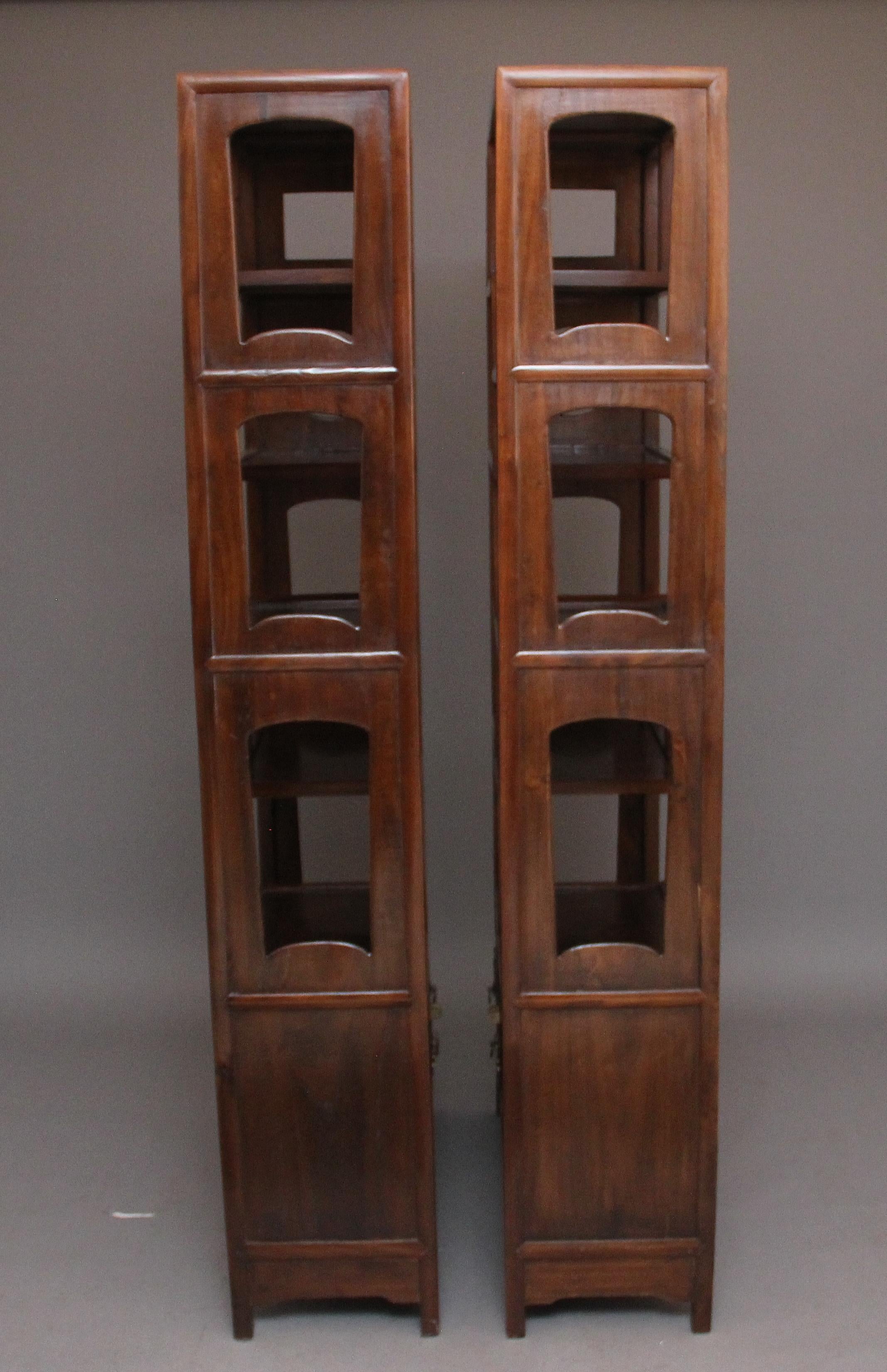 Pair of Early 20th Century Chinese Display Cabinets For Sale 8