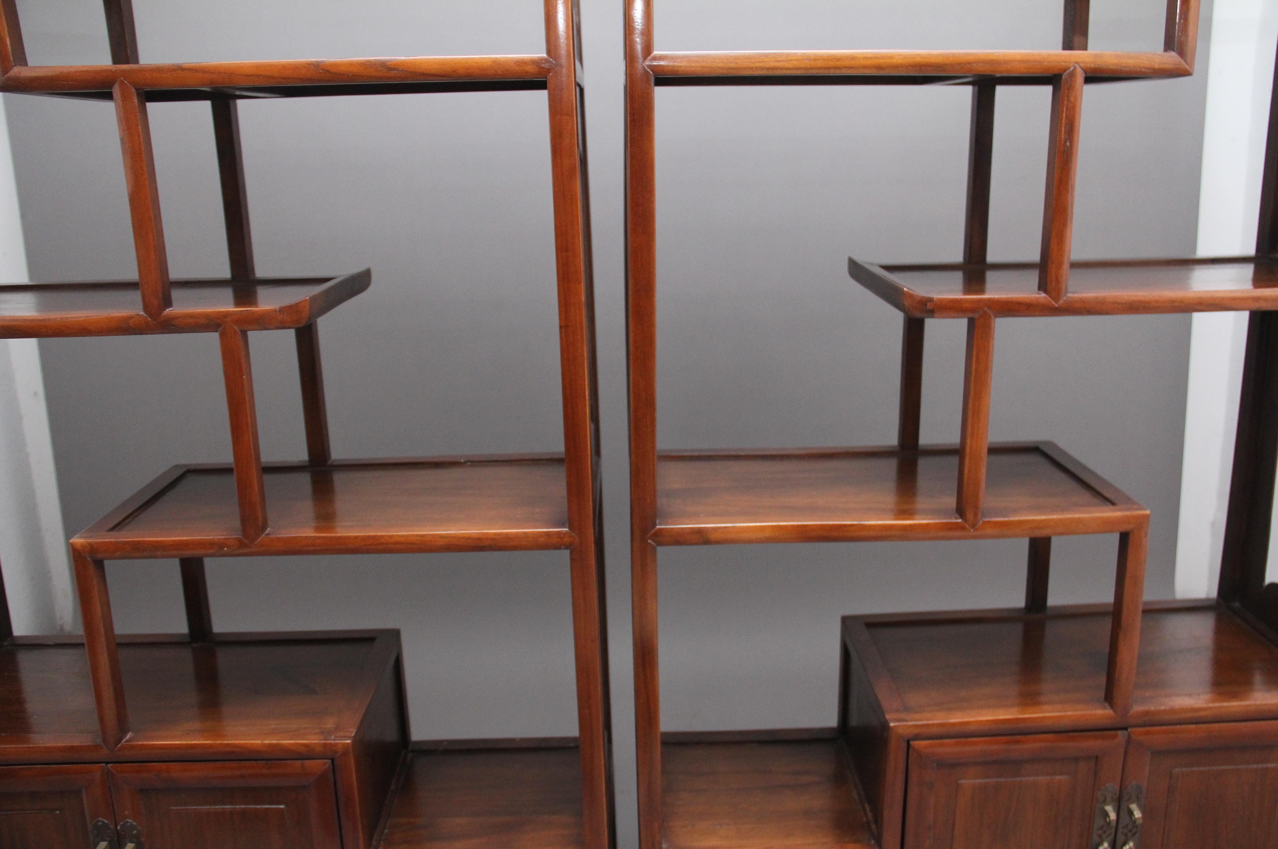 Pair of Early 20th Century Chinese Display Cabinets For Sale 9