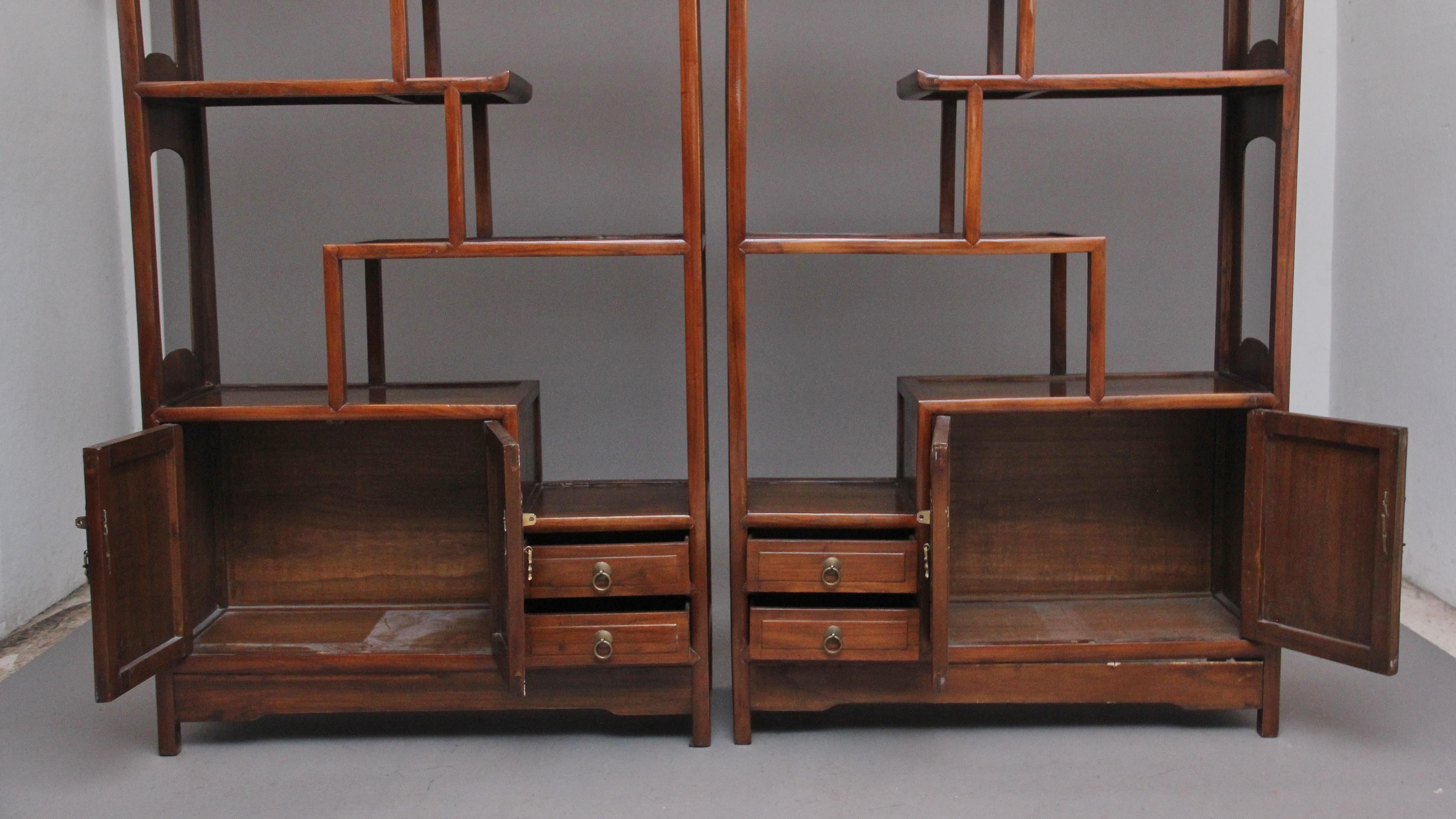 Pair of Early 20th Century Chinese Display Cabinets For Sale 3