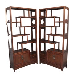 Antique Pair of Early 20th Century Chinese Display Cabinets