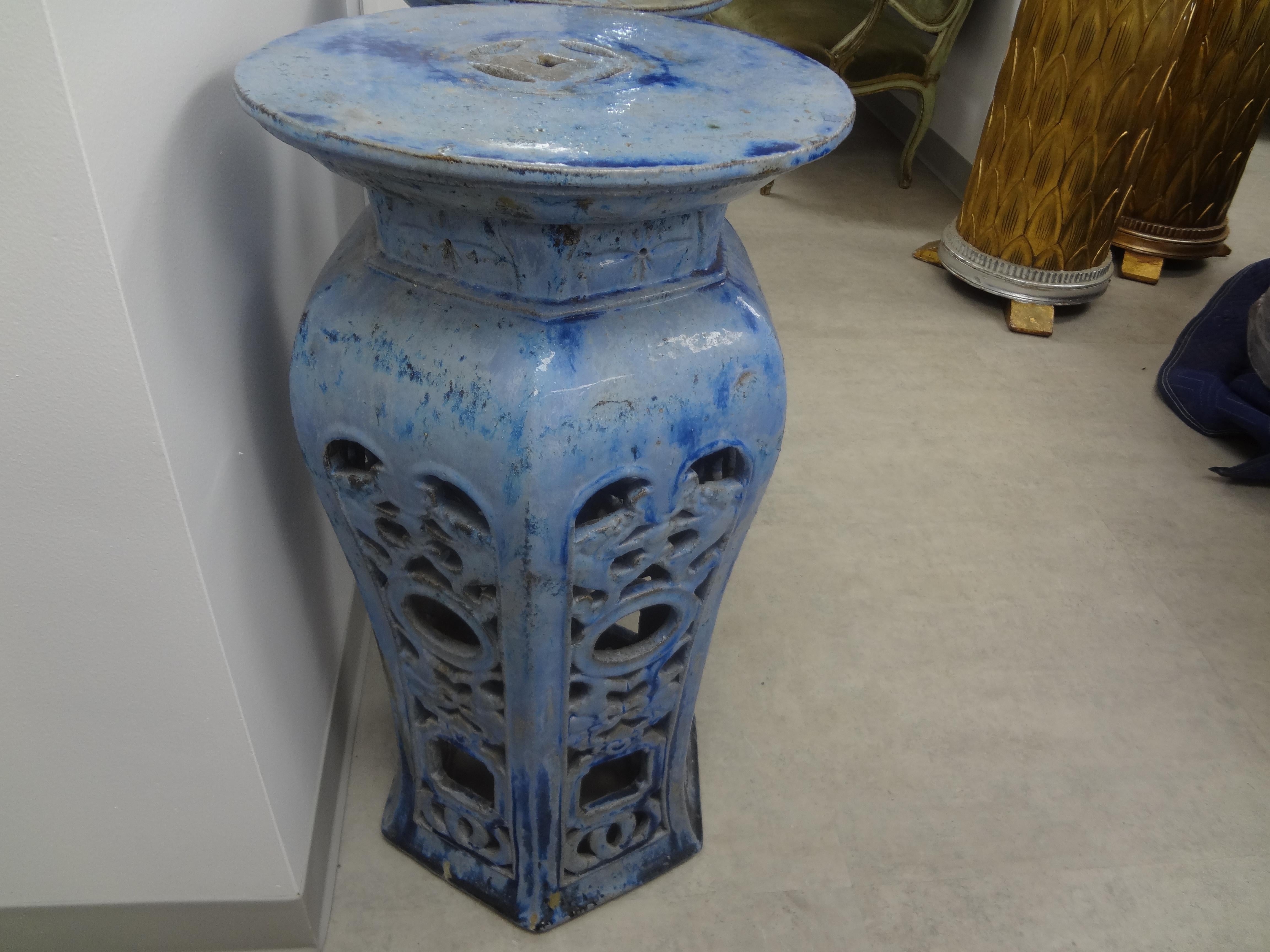 Pair of Early 20th Century Chinese Glazed Terra Cotta Pedestals or Stands For Sale 2