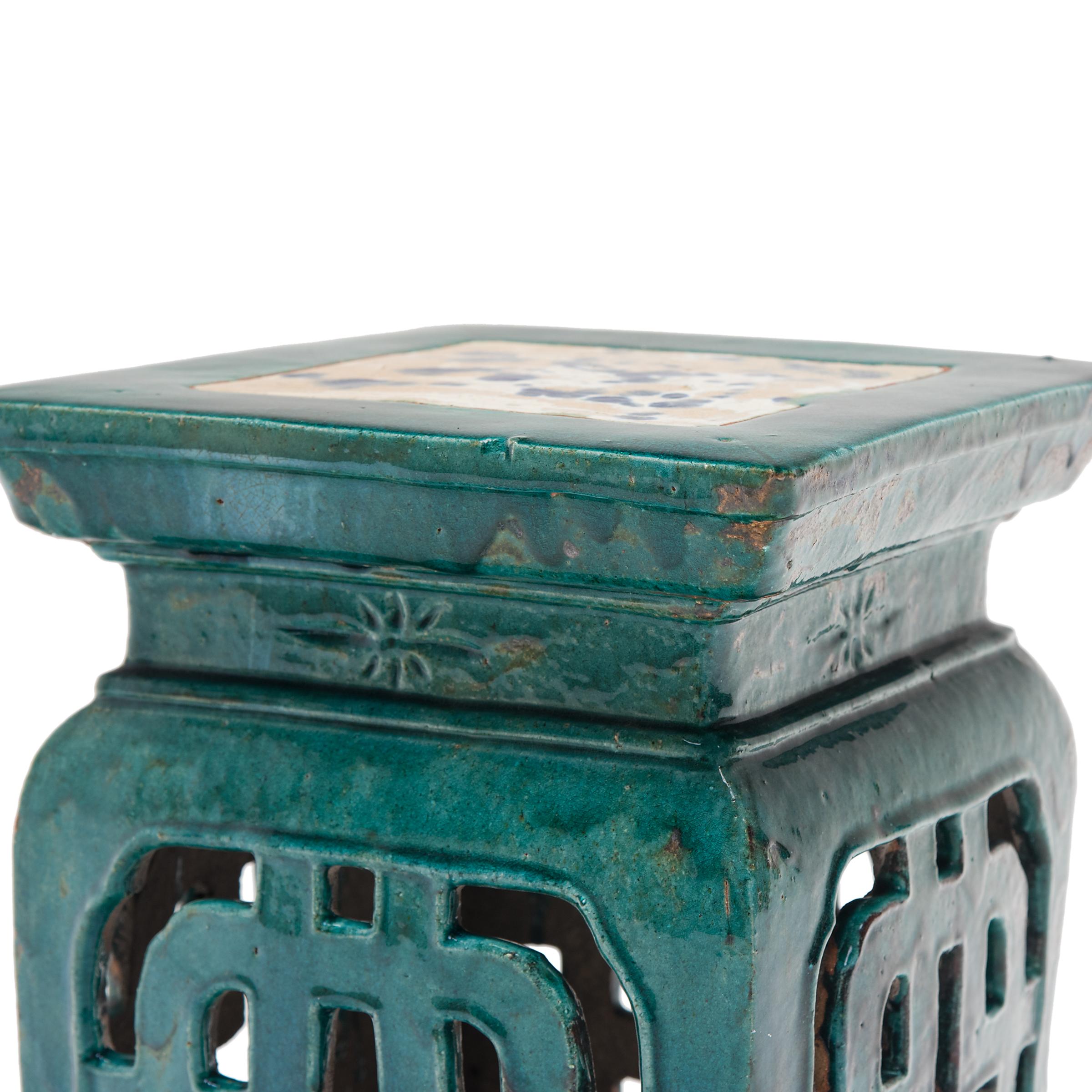Pair of Chinese Green Glazed Garden Seats, c. 1900 1